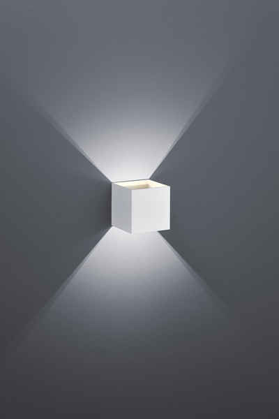 TRIO Leuchten LED Wandleuchte Louis, LED fest integriert, Warmweiß, LED Wandlampe weiß mit up-and-down Beleuchtung