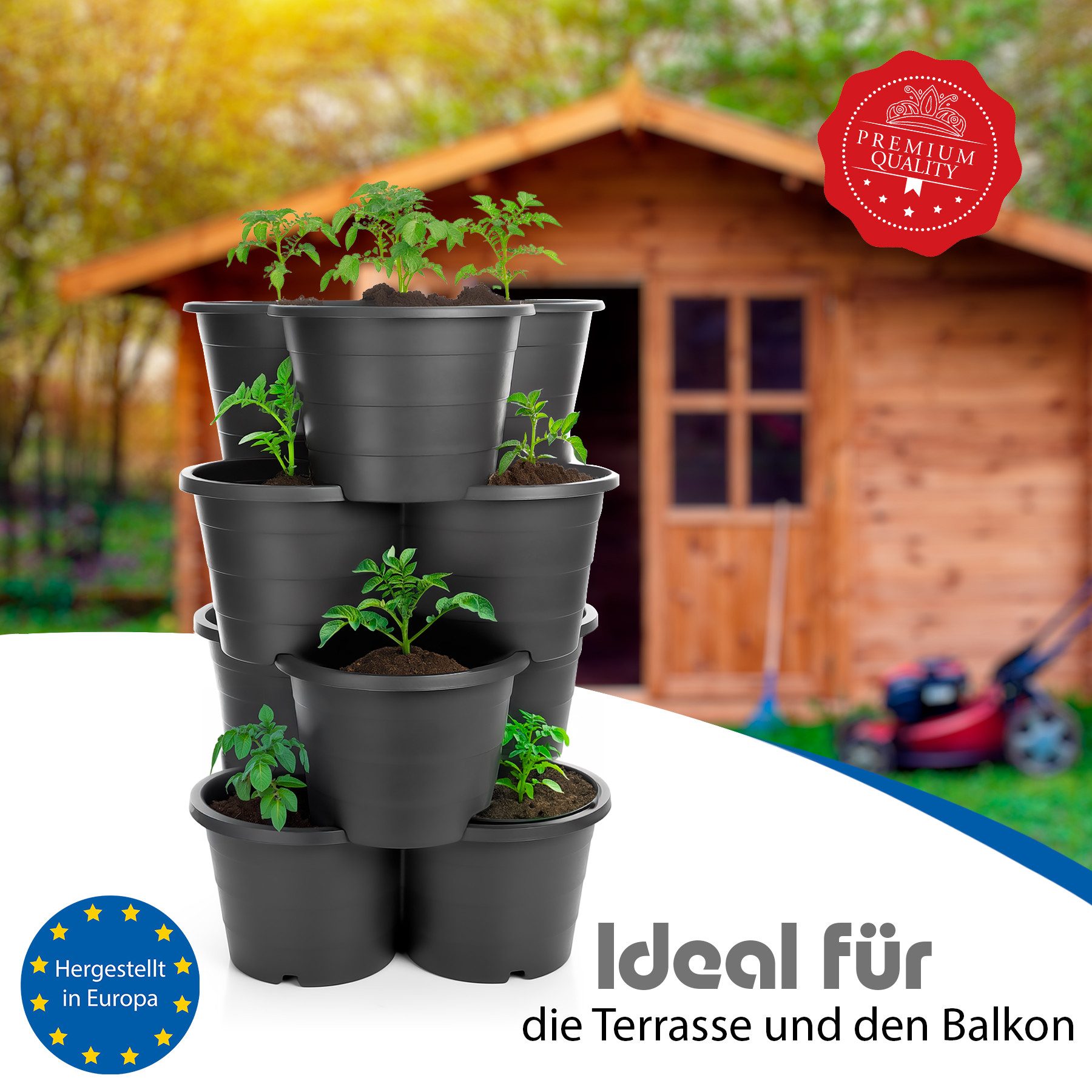 BigDean Pflanzkübel 4er Set Pflanzturm ideal günstig online kaufen