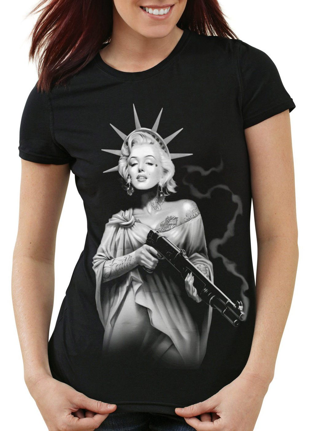 style3 T-Shirt Marilyn Monroe tattoo rock punk tätowiert usa biker inked rockabilly