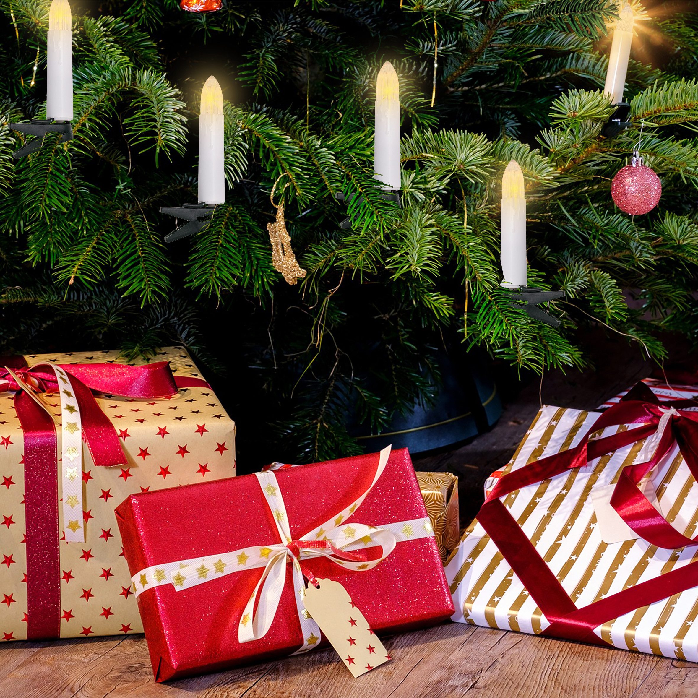 Spetebo LED-Lichterkette LED Kerzen Lichterkette mit 30 Kerzen - 580 cm, 30 günstig online kaufen