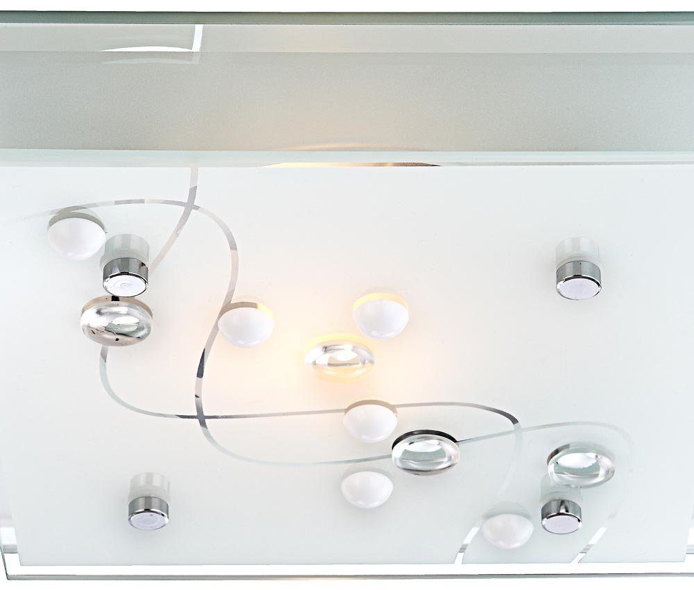 etc-shop LED Deckenleuchte, RGB Wand Chrom dimmbar Zimmer Dekor Lampe Fernbedienung LED Wohn