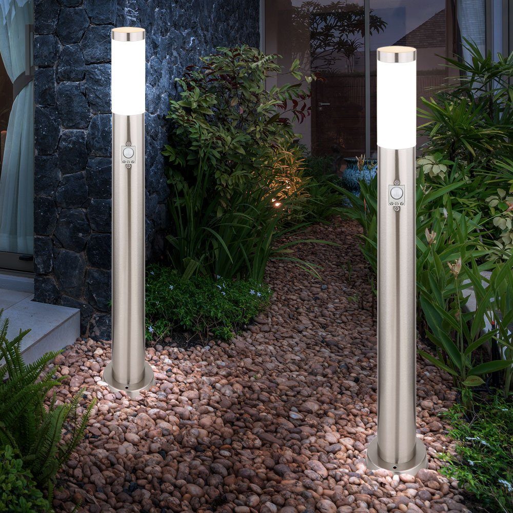 Design Außen Sockelleuchten, nicht Leuchte Sockel Leuchtmittel Edelstahl Steh Globo inklusive, Terrassen Garten
