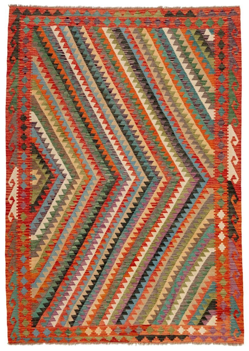 Orientteppich Kelim Afghan 202x287 Handgewebter Orientteppich, Nain Trading, rechteckig, Höhe: 3 mm