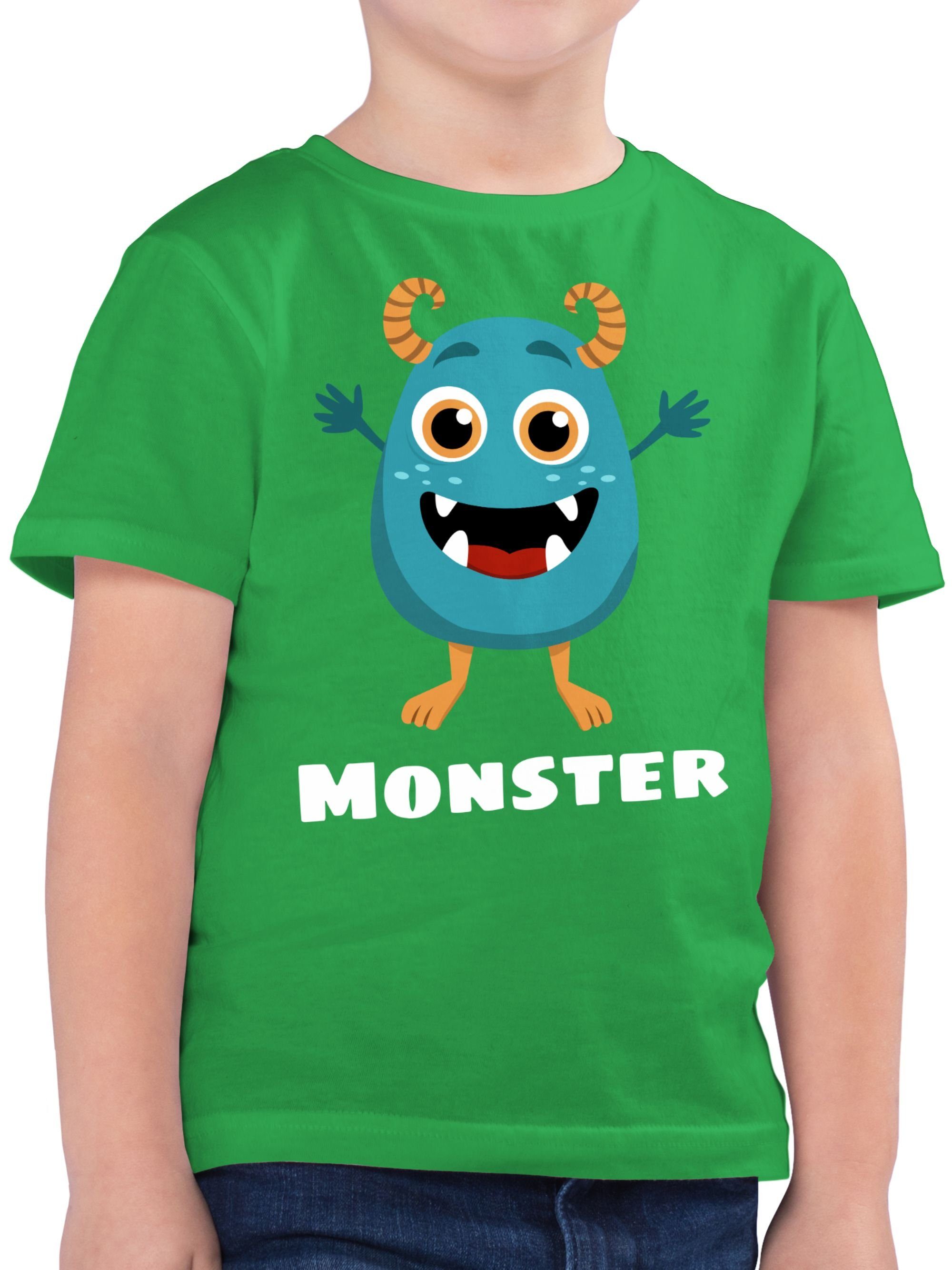 Shirtracer T-Shirt Monster Partner-Look Kind Partner-Look Familie Kind 2 Grün