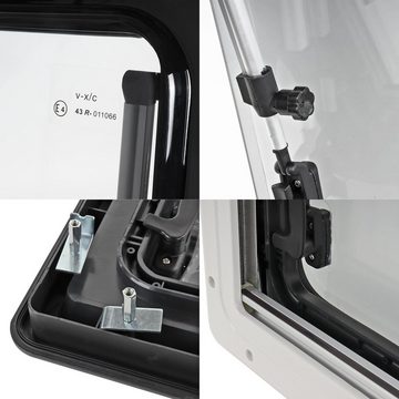 Wamovo Kunststofffenster 2x Ausstellfenster 50x35 inkl. Fliegengitter, Rollo, Dichtmittel