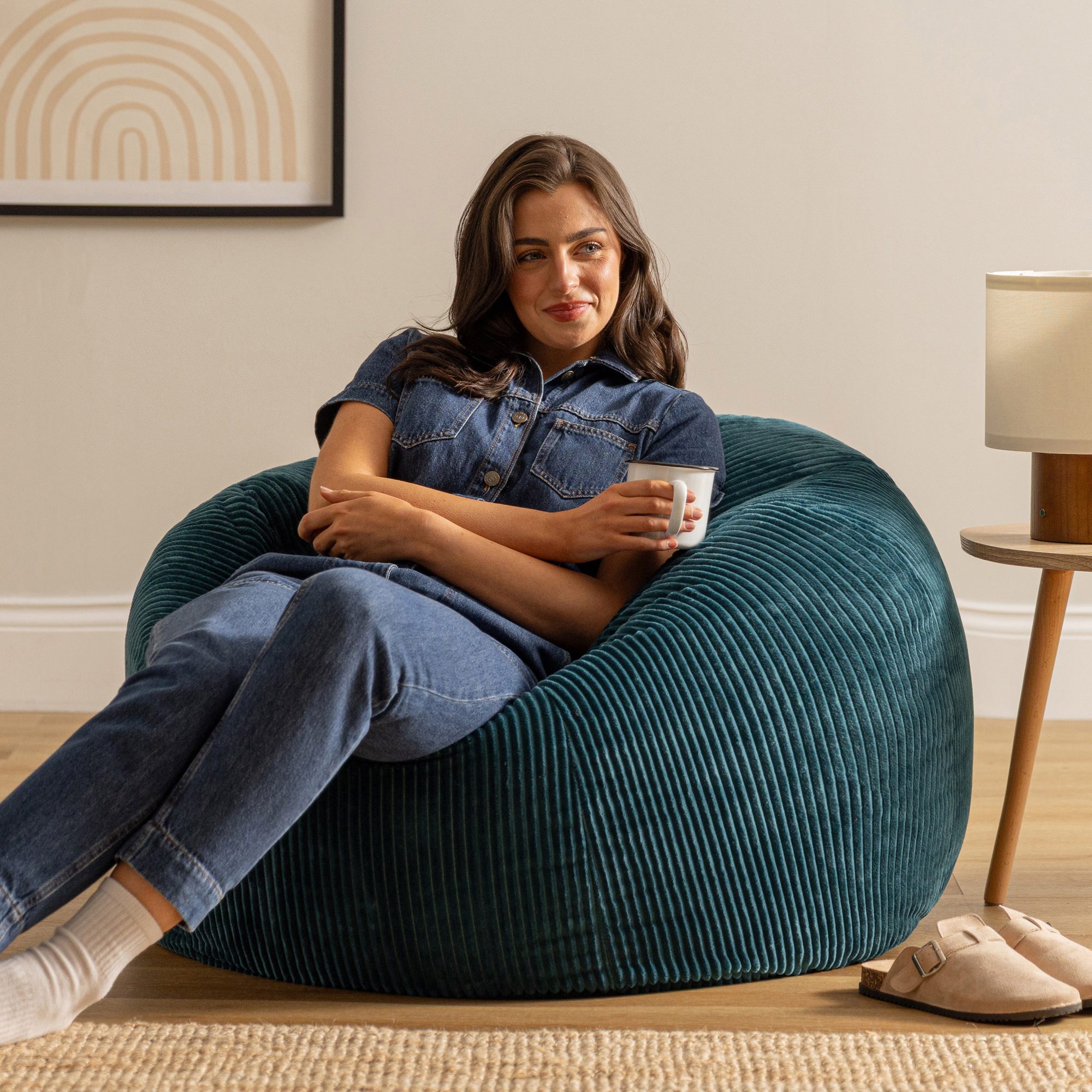 icon Sitzsack Sitzsack Erwachsene aus Cord flauschig „Kingston“, 85x50cm, Made in Germany, für Erwachsene & Kinder, mit Füllung