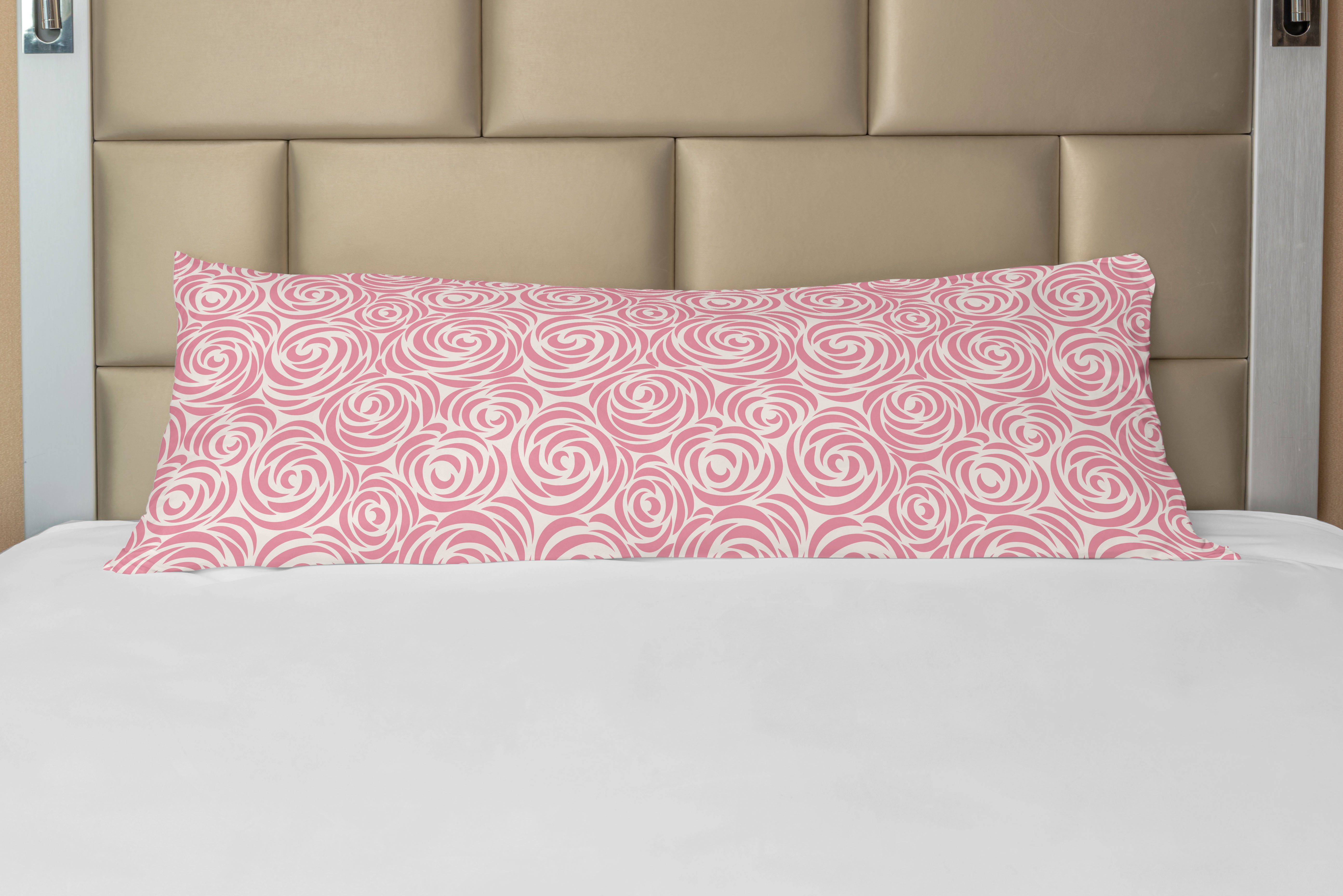 Seitenschläferkissenbezug Deko-Akzent Langer Kissenbezug, Abakuhaus, Rose Abstract Swirl Linie Blooms