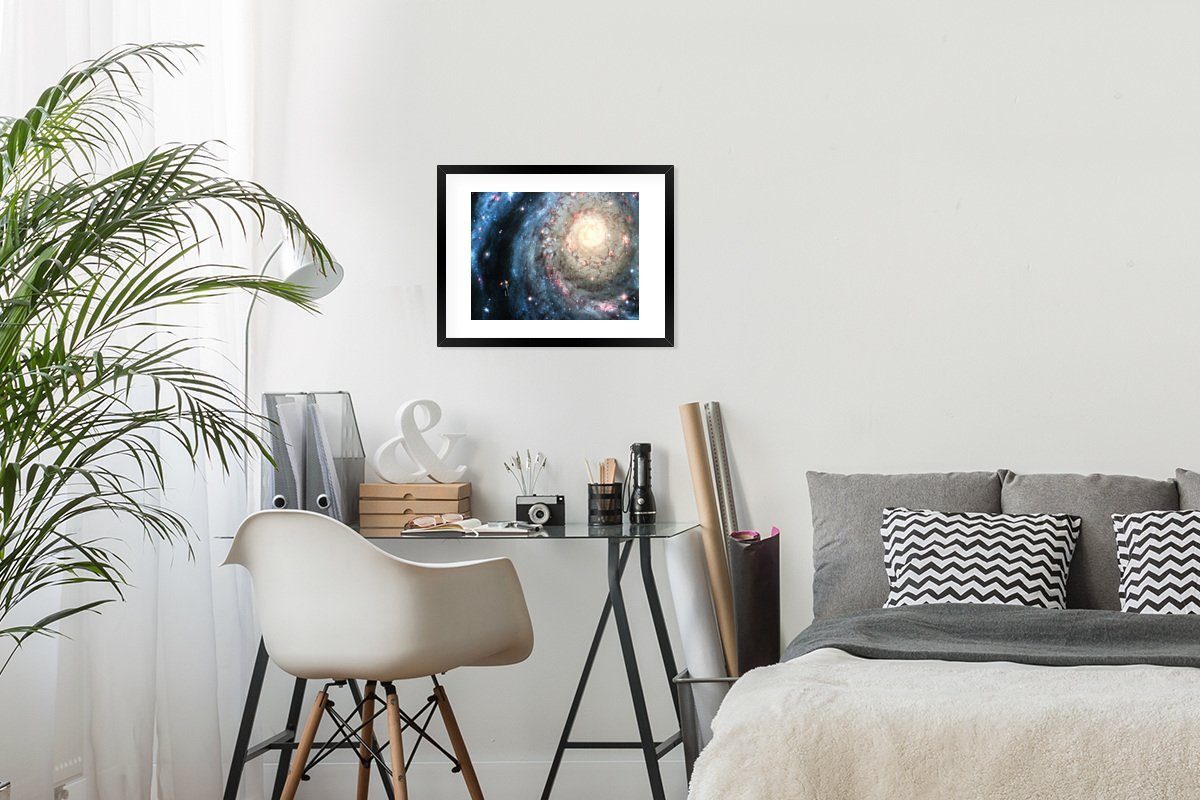 St), Bilderrahmen der Galaxie Milchstraße, (1 Poster, Schwarzem Illustration Rahmen, Kunstdruck, Gerahmtes MuchoWow mit Poster