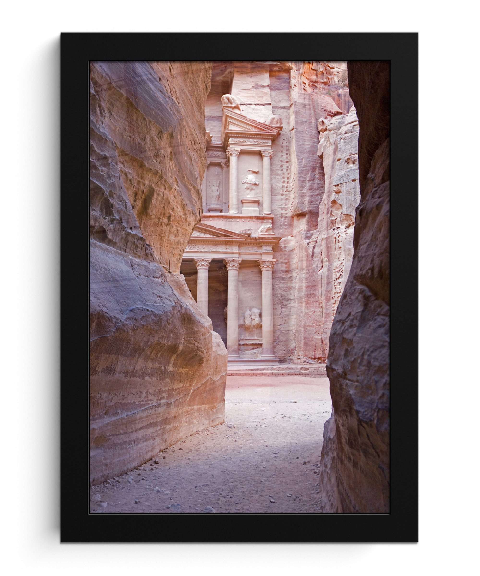 MuchoWow Poster Petra zwischen den Felsen von Jordanien, (1 St), Bilderrahmen, Zimmer Deko, Bild für Wohnzimmer, 20x30 cm