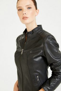 dc Dericompany Lederjacke BD00173 Damen Lammleder Bikerjacke "Annemarie" Schwarz, Übergangsjacke