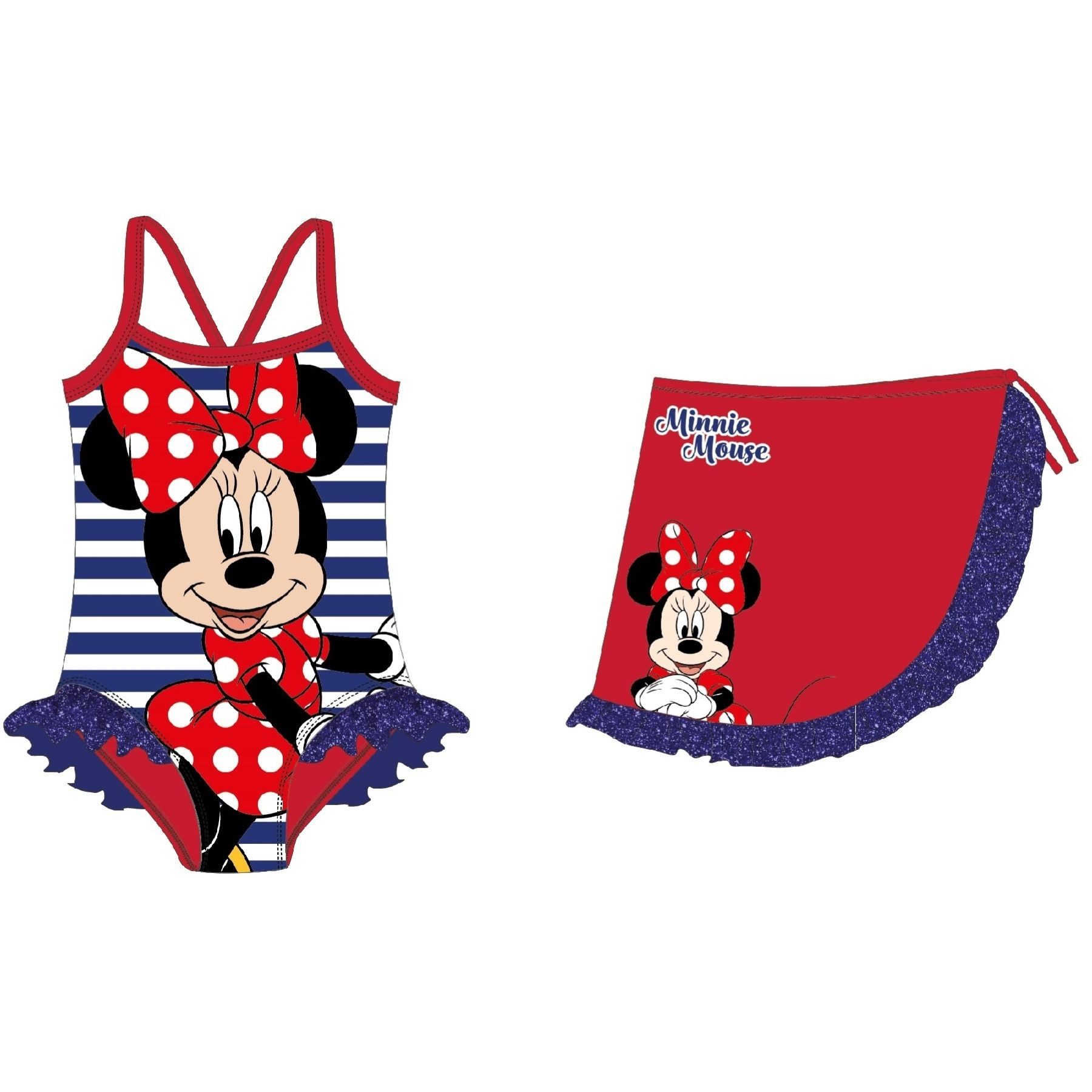Badeanzug Kinder Badebekleidung mit Sarong