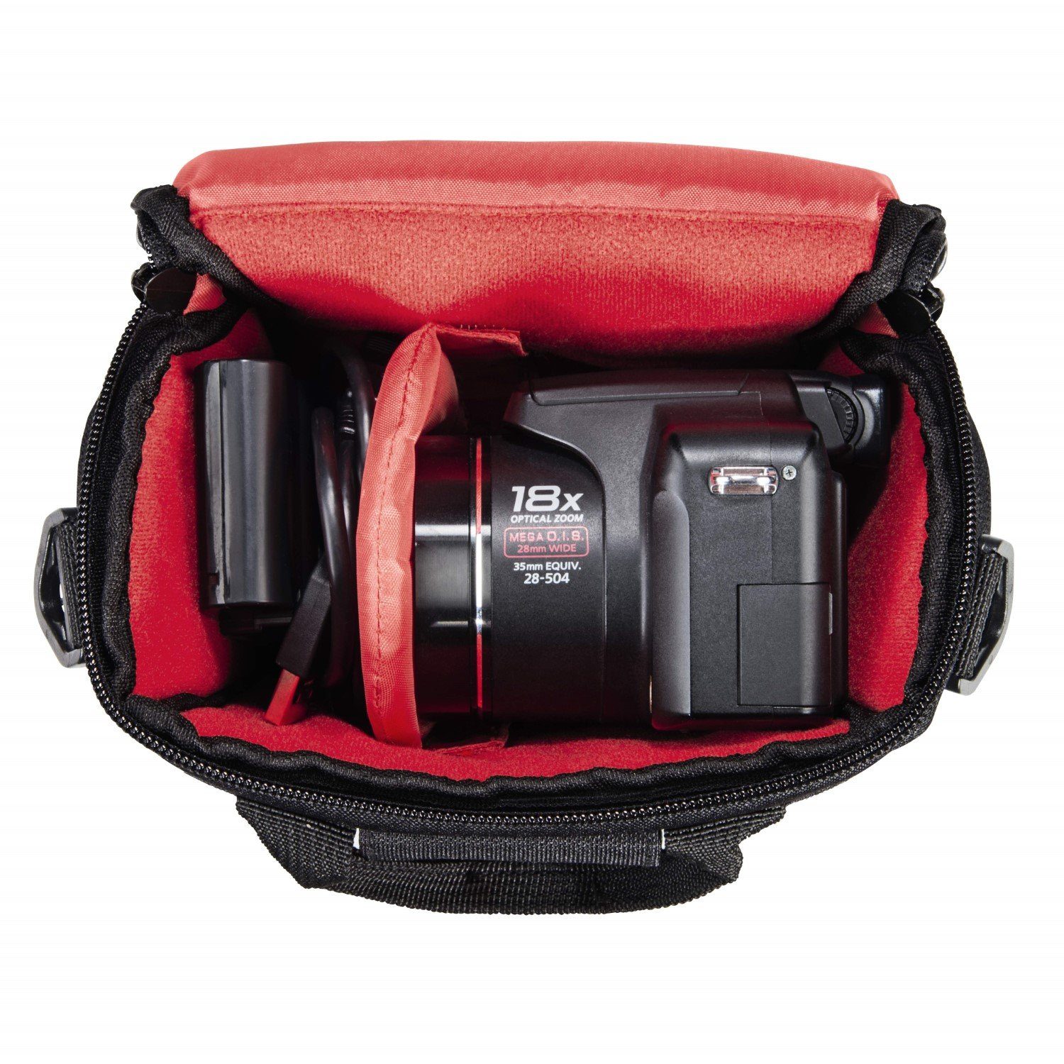 Hama Kameratasche Kamera-Tasche Sambia 100 Foto-Tasche Universal (Set), Case Schultergurt Tragegriff Zubehör-Fächer Systemkamera Digitalkamera