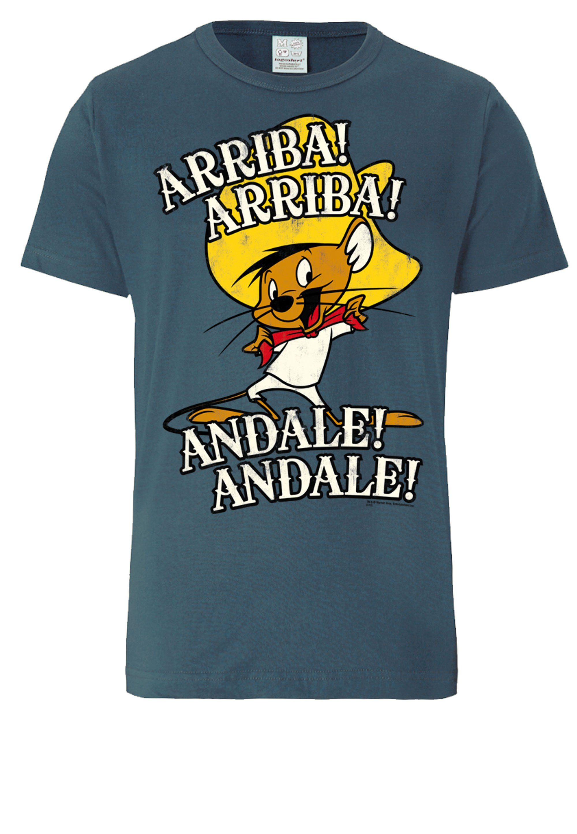 stahlblau mit Gonzales - Print Speedy Speedy - LOGOSHIRT T-Shirt Arriba! Gonzales