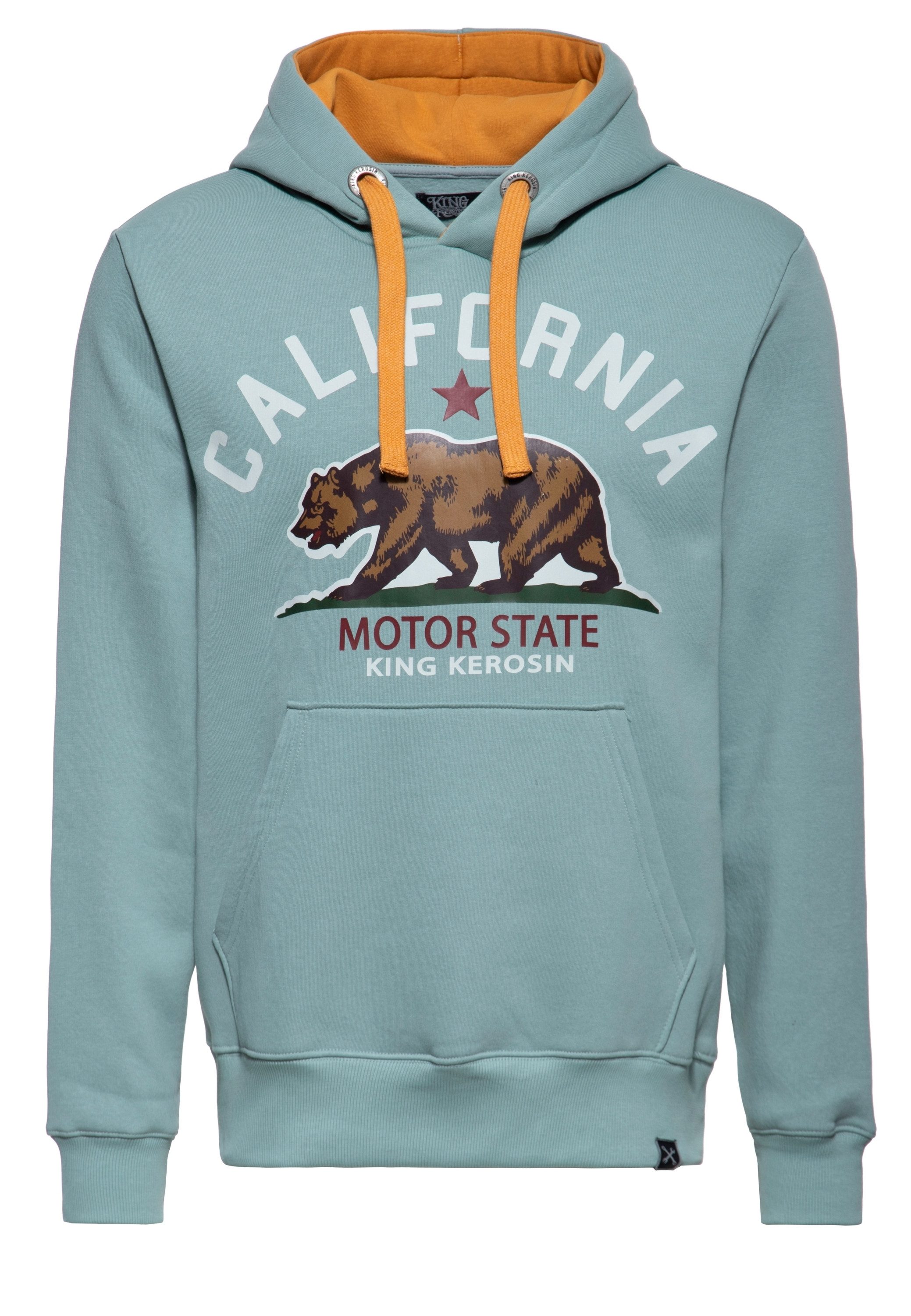 KingKerosin Kapuzenpullover California Motor State (1-tlg) mit angerauter Innenseite