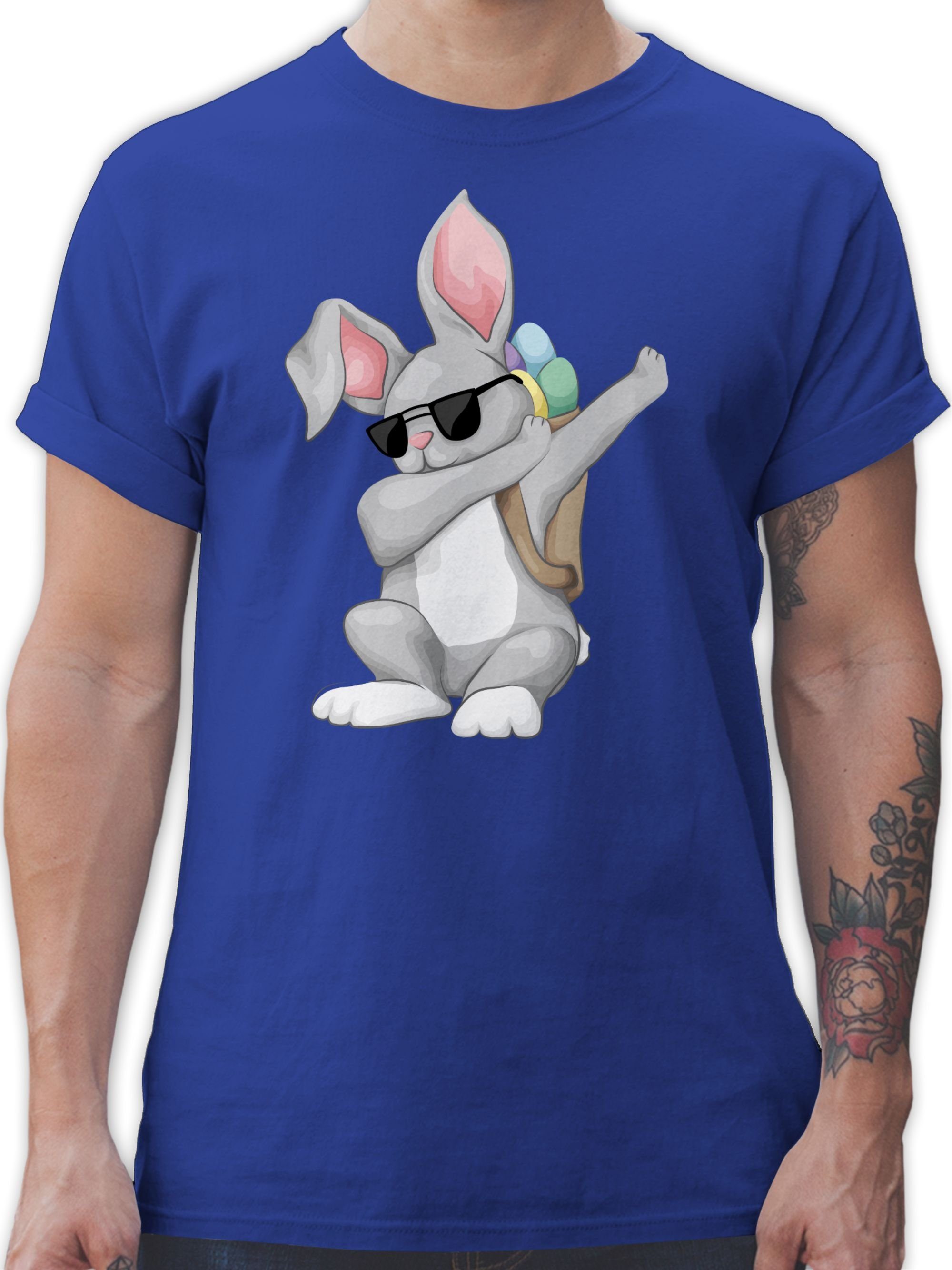 mit Osterhasen, Kleinigkeit Royalblau - oder T-Shirt Geschenke Shirtracer für kleine - - Oster Ostern, zu Partner Ostergeschenke Osterhase Ostergeschenke Dabbing Herren als T-Shirt Premium 3