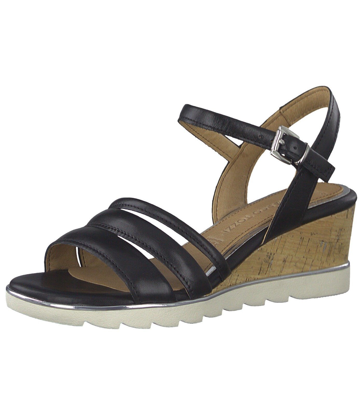 TOZZI Leder MARCO Keilsandalette Schwarz Sandalen