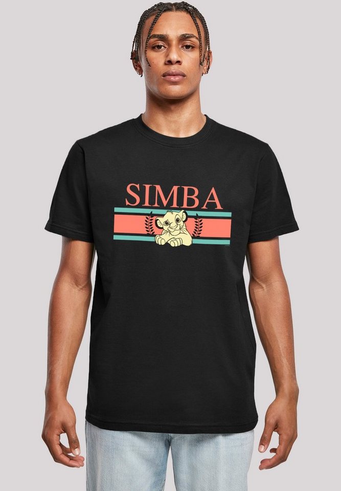 F4NT4STIC T-Shirt Disney König der Löwen Simba Stripes Print, Rippbündchen  am Hals und Doppelnähte am Saum