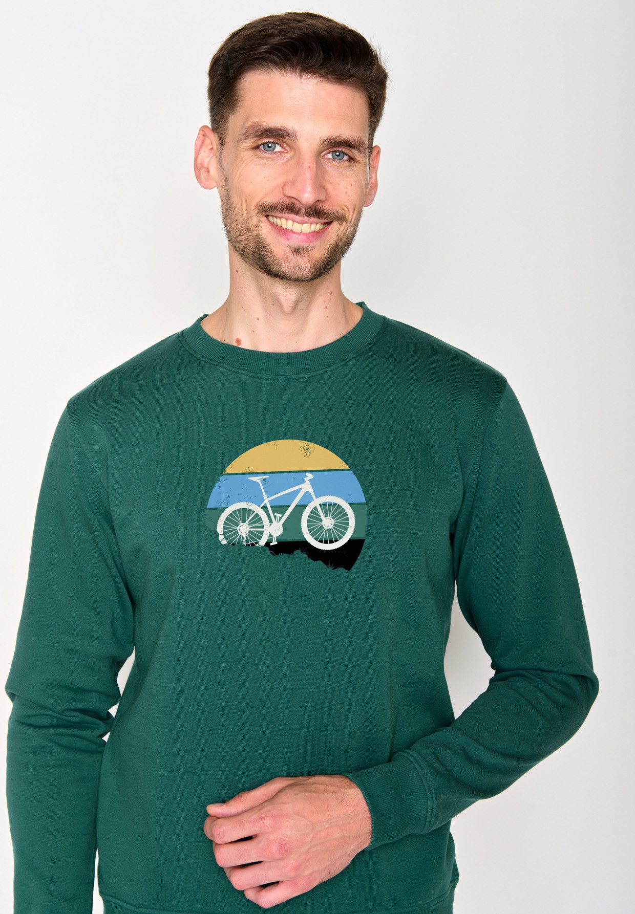 GreenBomb Sweatshirt Wild Bike Downhill Motiv Fahrrad (1) weite Passform, Bio-Baumwolle, GOTS-zertifiziert, weicher Sweat