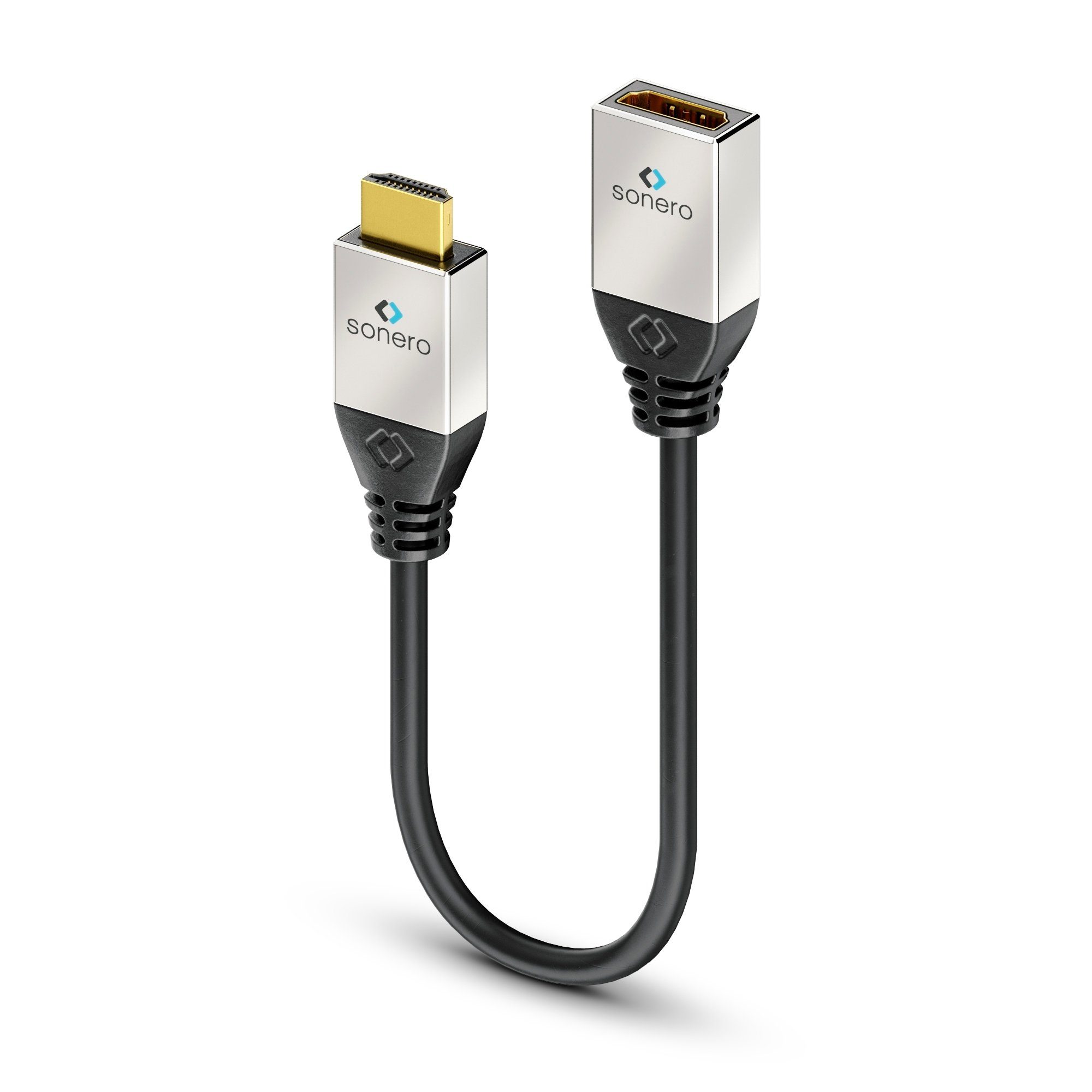 sonero® Premium High Speed HDMI Adapter mit Ethernet, 0,25m, UltraHD Video-Adapter
