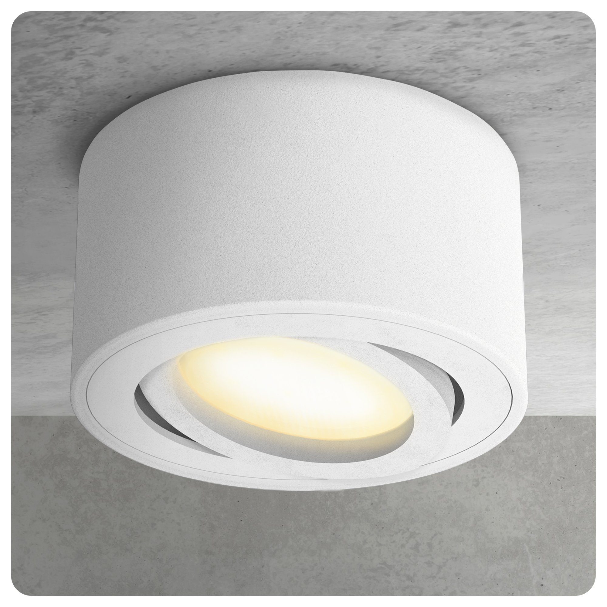 SSC-LUXon LED Aufbaustrahler CELI-1WM LED Aufbauspot weiß 6W dimmbar warm neutral kalt Spot, Tageslichtweiß, Warmweiß, Neutralweiß