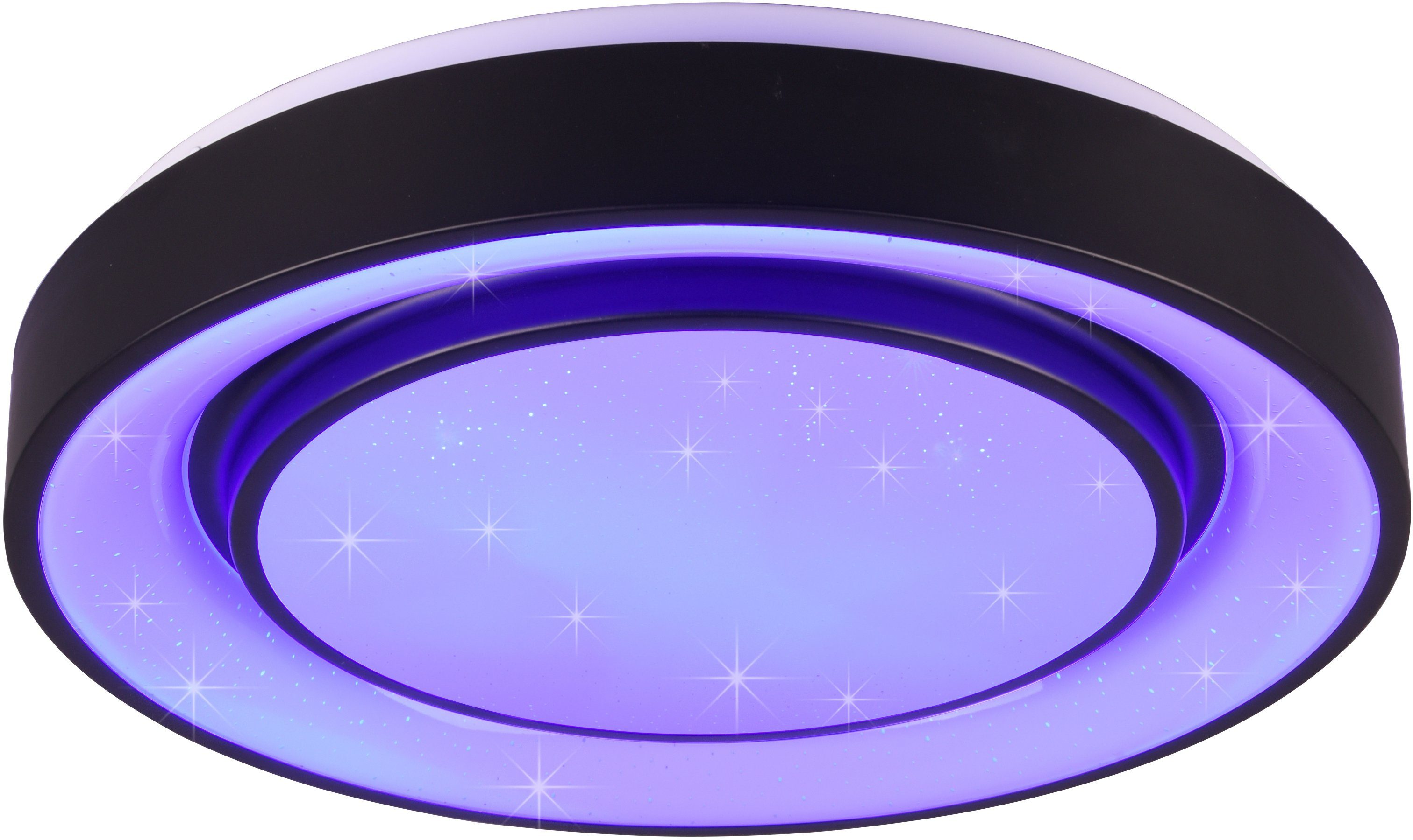 TRIO Leuchten Farbwechsel, Helligkeitsstufen, Nachtlichtfunktion, Deckenleuchte stufenlos Memoryfunktion, Mona, einstellbar, LED Starlight-Effekt, mehrere LED fest Lichtfarbe integriert, Dimmer, Farbwechsler, RGBW-Farbwechsler