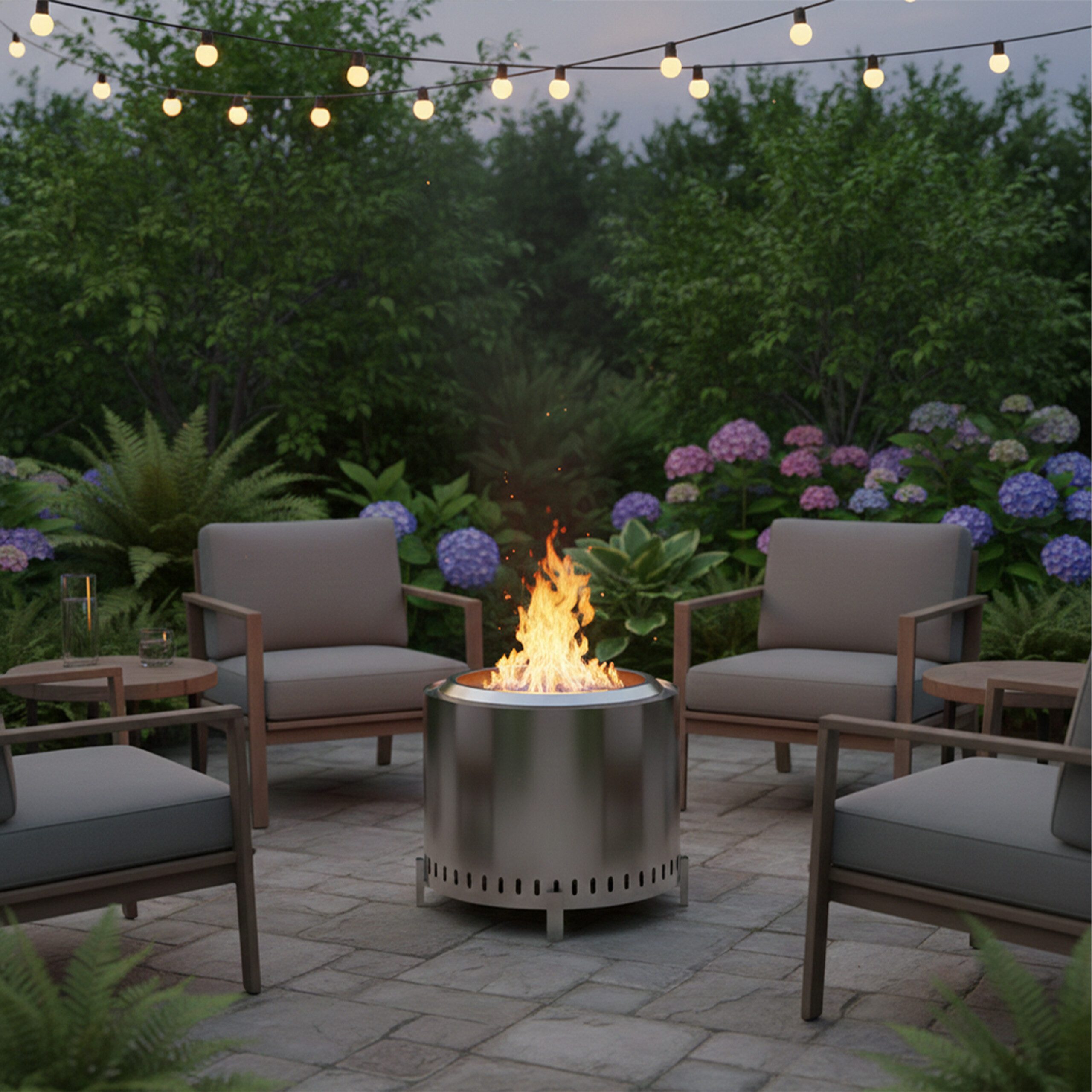 relaxdays Feuerschale ohne Rauch 45 x 49 cm