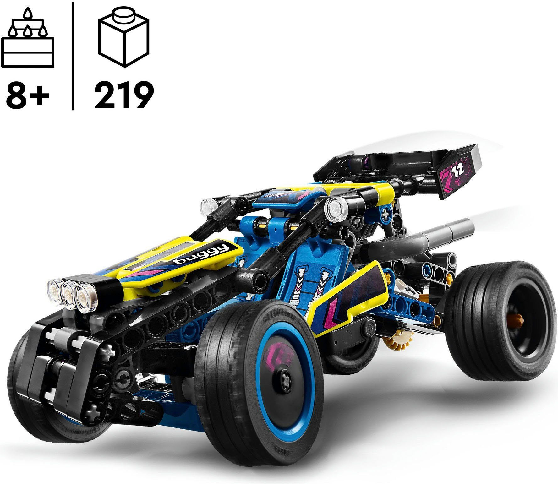 LEGO® Offroad Rennbuggy (42164), LEGO Technic Konstruktionsspielsteine, (219 St), Made in Europe