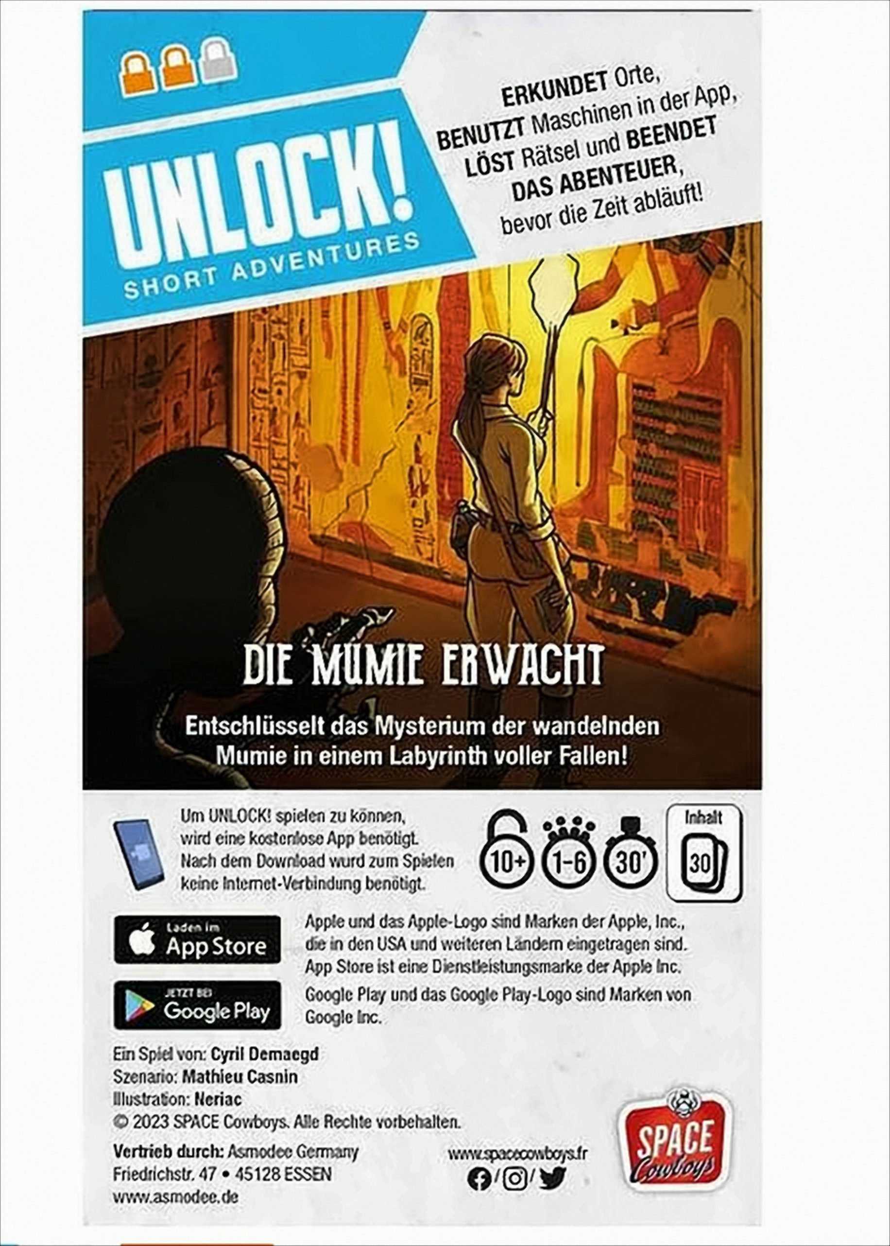 Asmodee Spiel Unlock! Short Adventures - Die Mumie erwacht