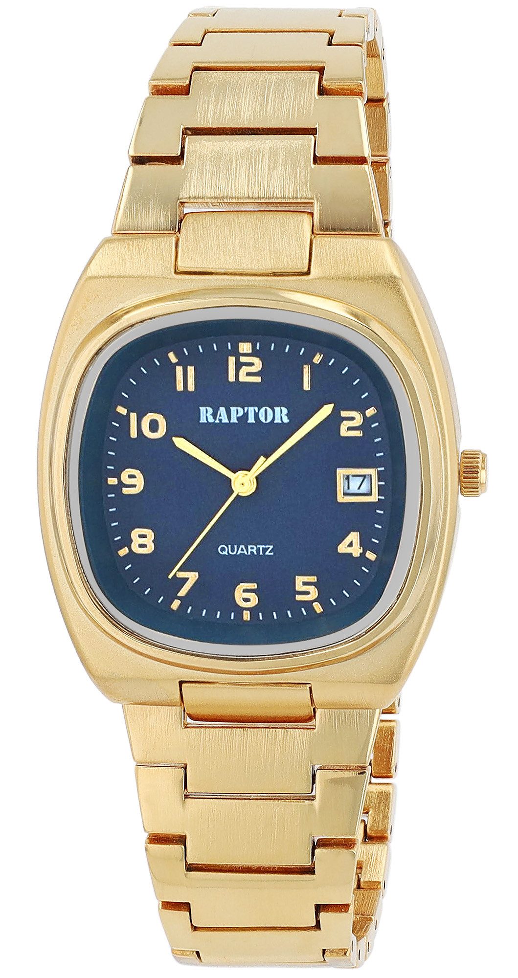 Raptor Quarzuhr aus Edelstahl mit Datumsanzeige, kürzbar
