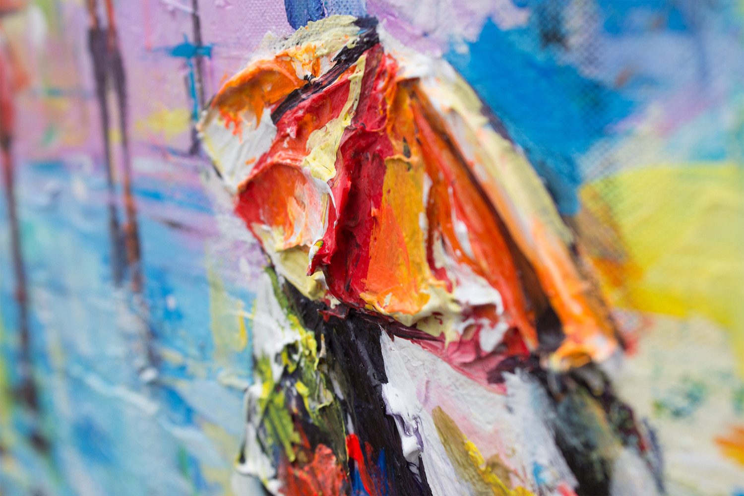 YS-Art Gemälde Herbstliche Allee, Menschen, Paar Regenschirm Leinwand Bild günstig online kaufen