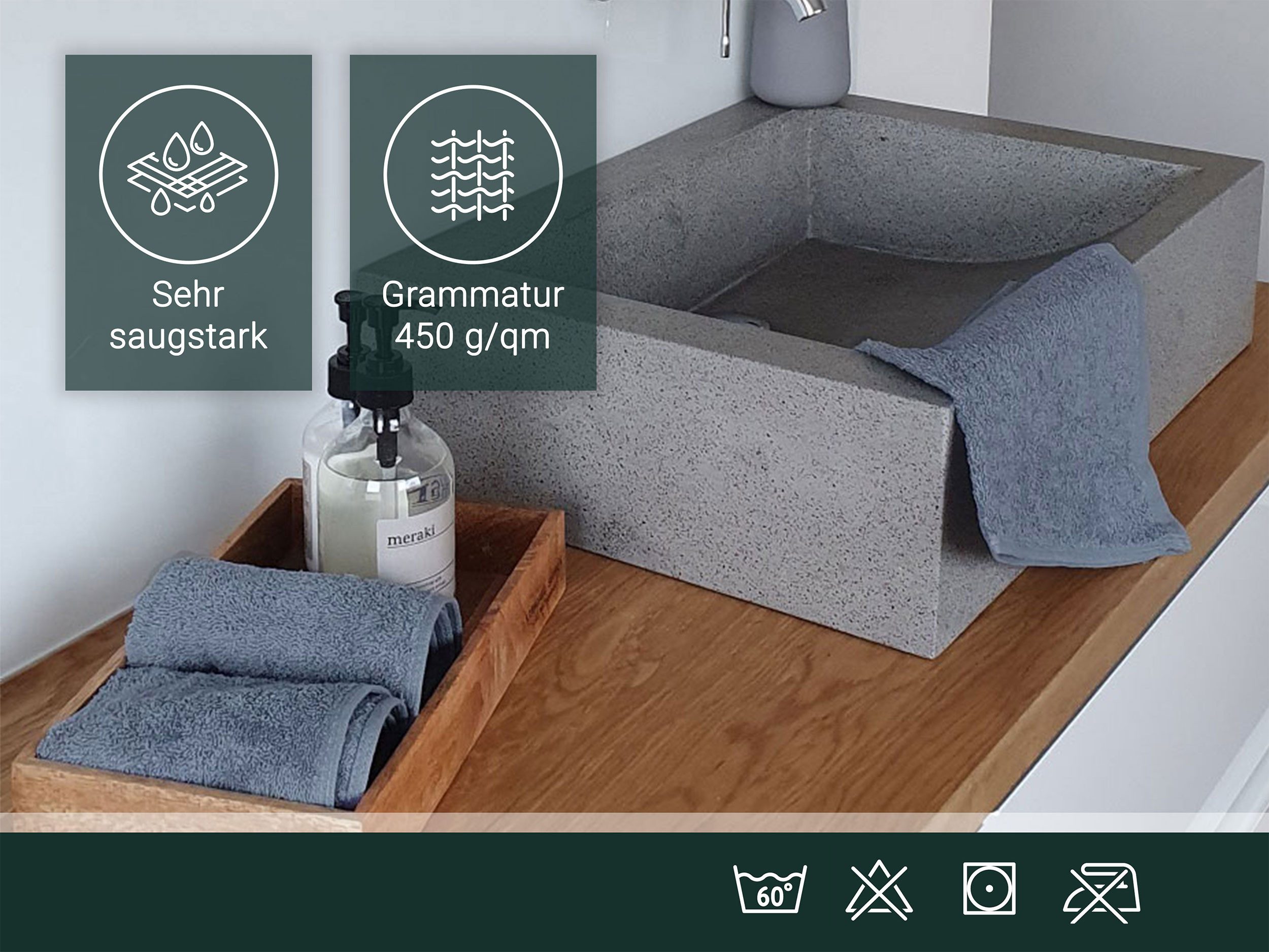 ZOLLNER Gästehandtücher, Walkfrottier (10-St), 30 x günstig online kaufen