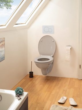 aquaSu WC-Sitz Siena, Manhatten-Grau, Duroplast, Kunststoff-Befestigung, 400497