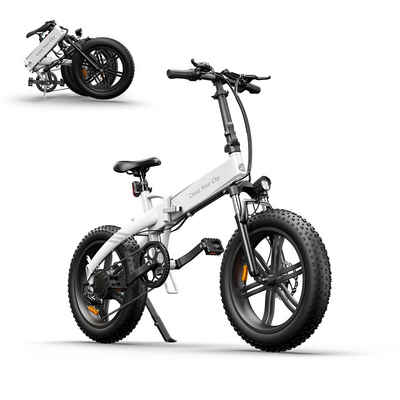 ADO E-Bike »A20F 20*4,0 Zoll Pedelec e-Fatbike Elektrofahrrad Klappräder«, 7 Gang Shimano, Kettenschaltung, 250,00 W