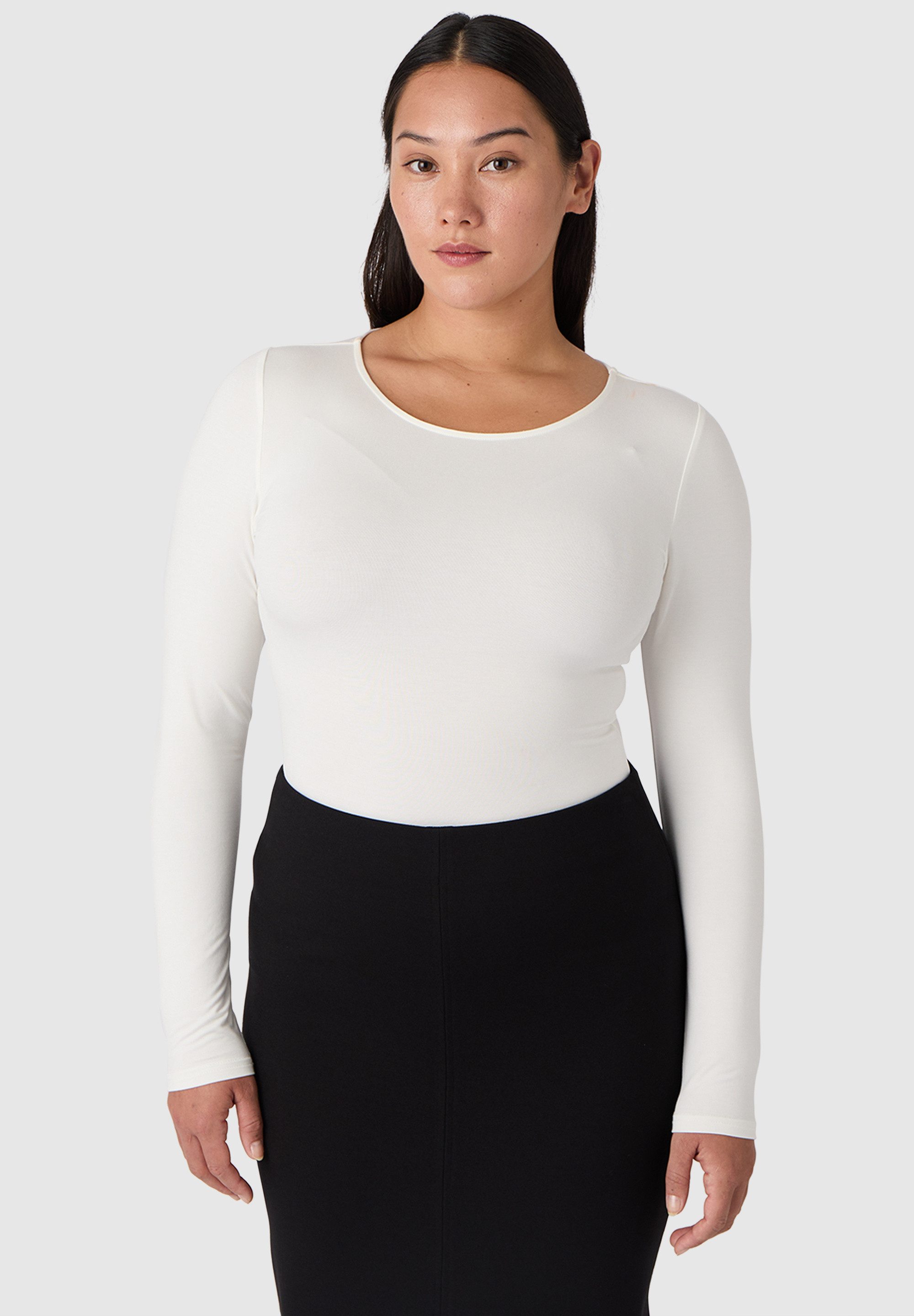 Les Lunes Langarmbody ALENA Body Bambusviskose, klassischer Schnitt, 3/4 Ärmel, Tanga Passform