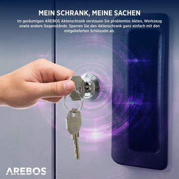 Arebos Aktenschrank Büroschrank Lagerschrank Materialschrank 90x90x40cm versch. Farben