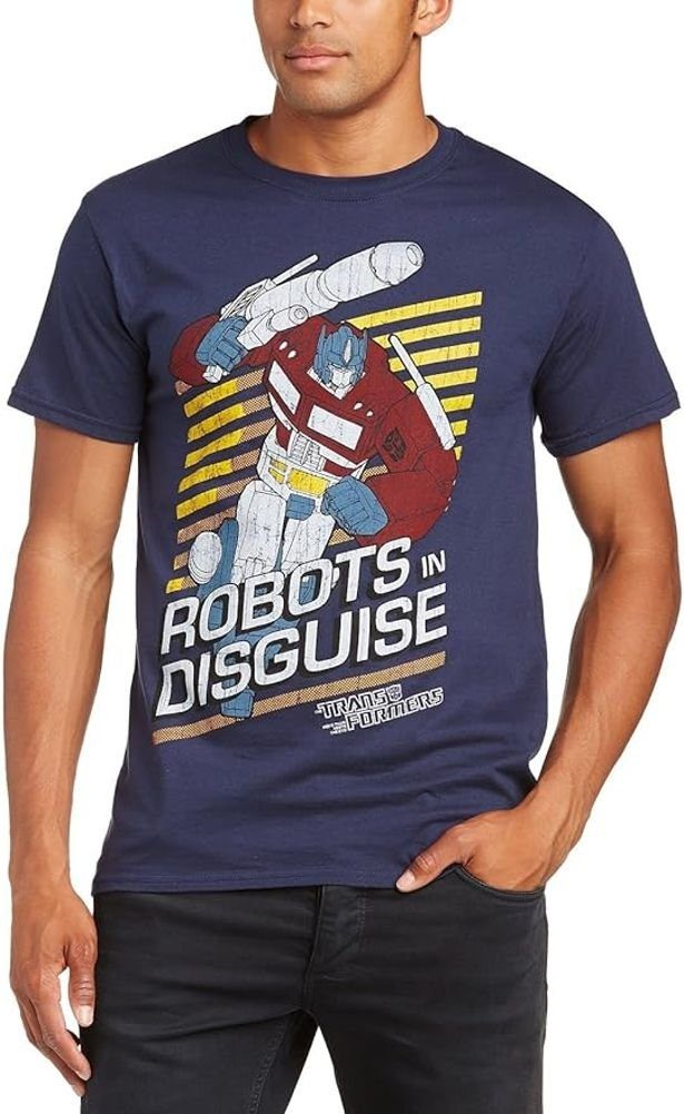 Robots Gr. Print-Shirt M L TRANSFORMERS Navy in T-Shirt Transformers Disguise