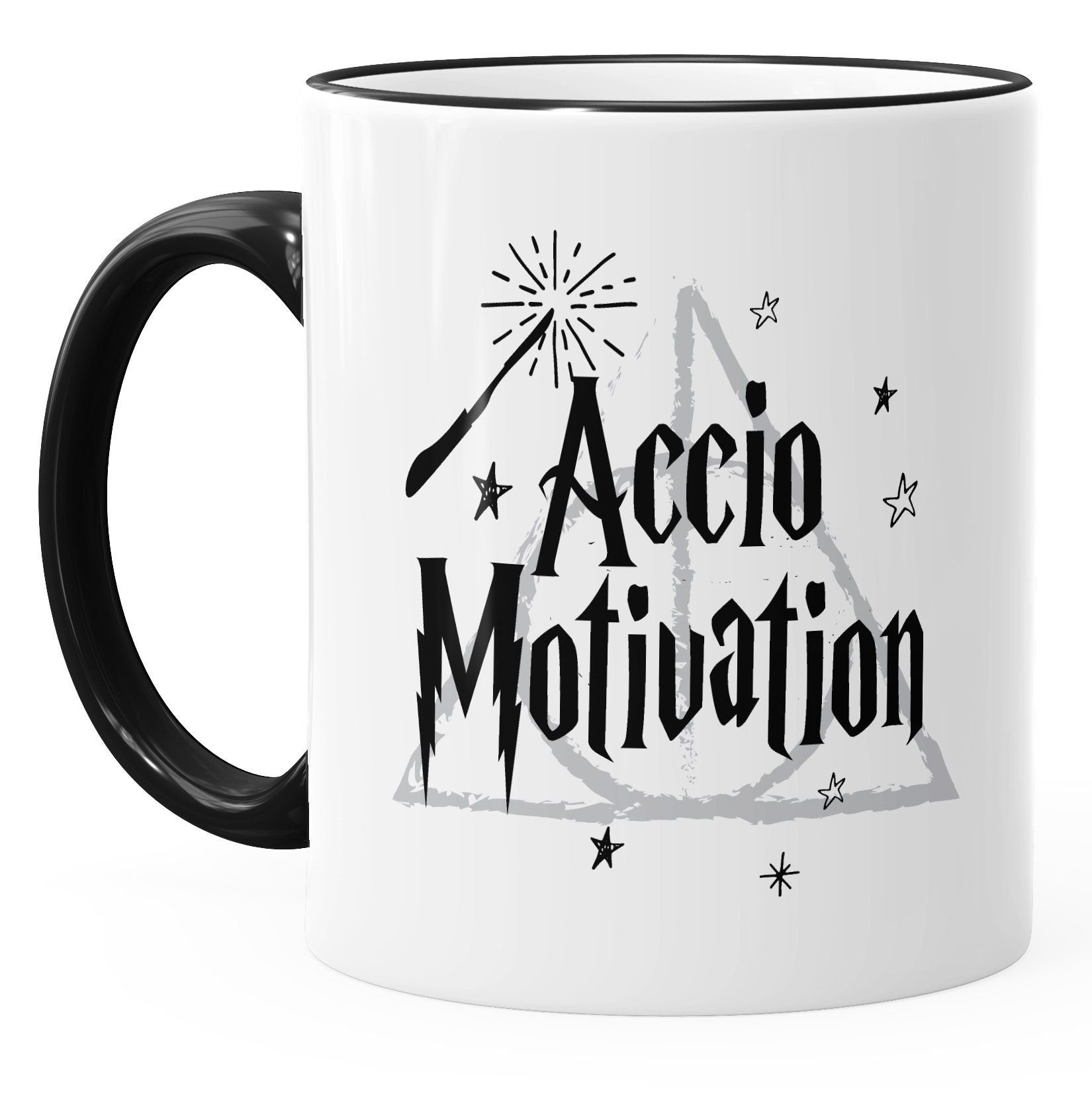 MoonWorks Kaffee-Tasse Keramiktasse MoonWorks®, Spruch Accio Tasse Motivation Teetasse Keramik