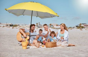 Stagecaptain Strandmuschel UM-210 Shady Sonnenschirm mit Ständer - Sonnenschutz UV-Schutzschicht, Personen: 2, Strandschirm mit Erdspieß - Höhenverstellbar, Neigbar