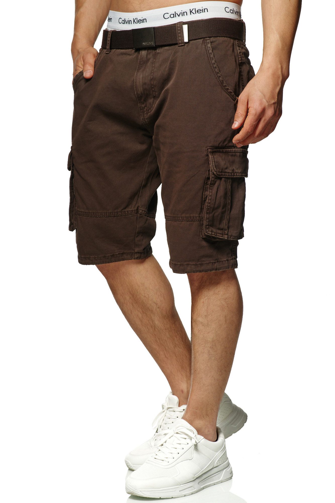 INDICODE Cargoshorts Herren Blixt Cargo Shorts Herrenshorts aus 100 % Baumwolle, inkl. Gürtel – Bild 3 von 5