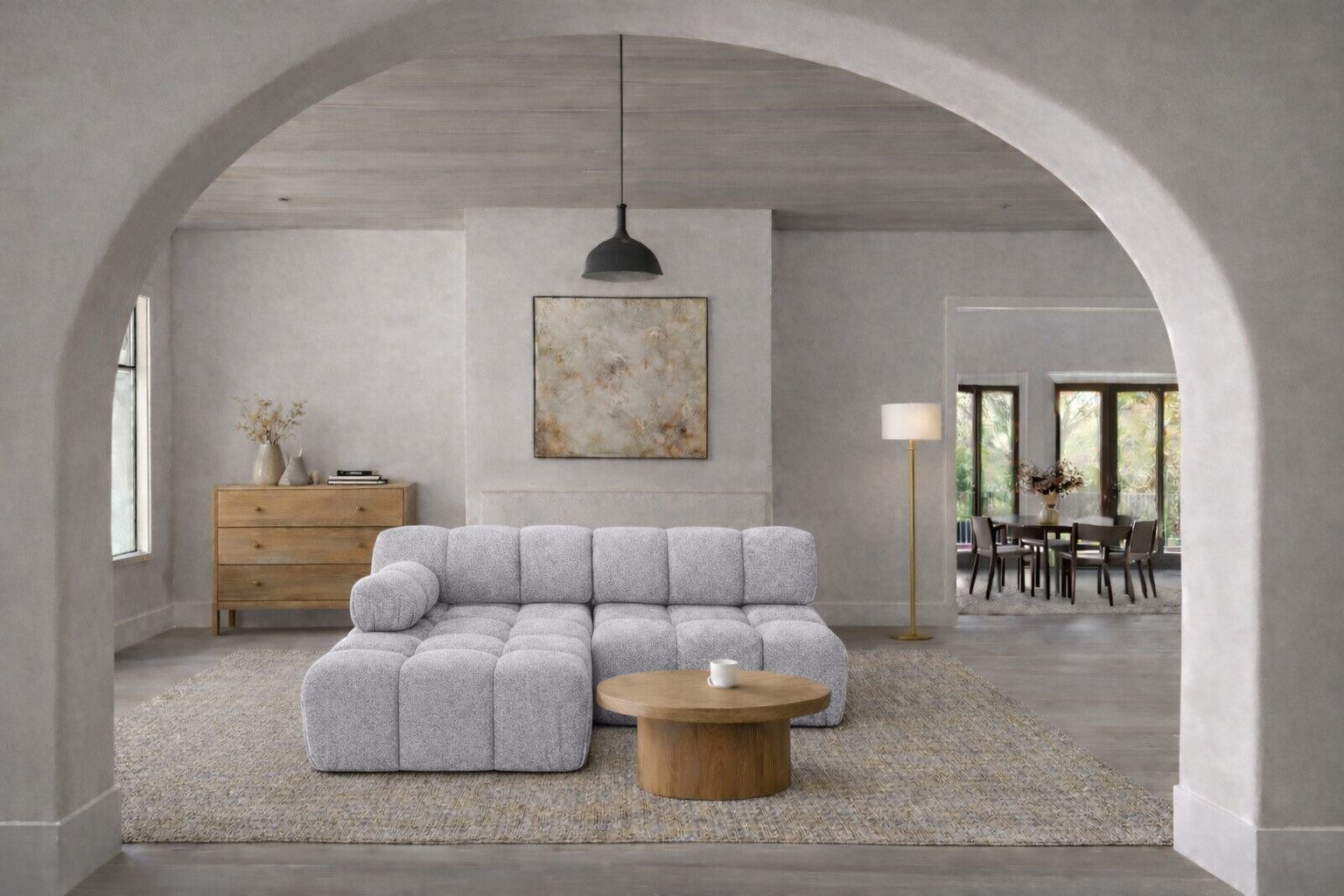 Ecksofa Mini II modern für Wohnzimmer, Stoff Abriamo, SELIA