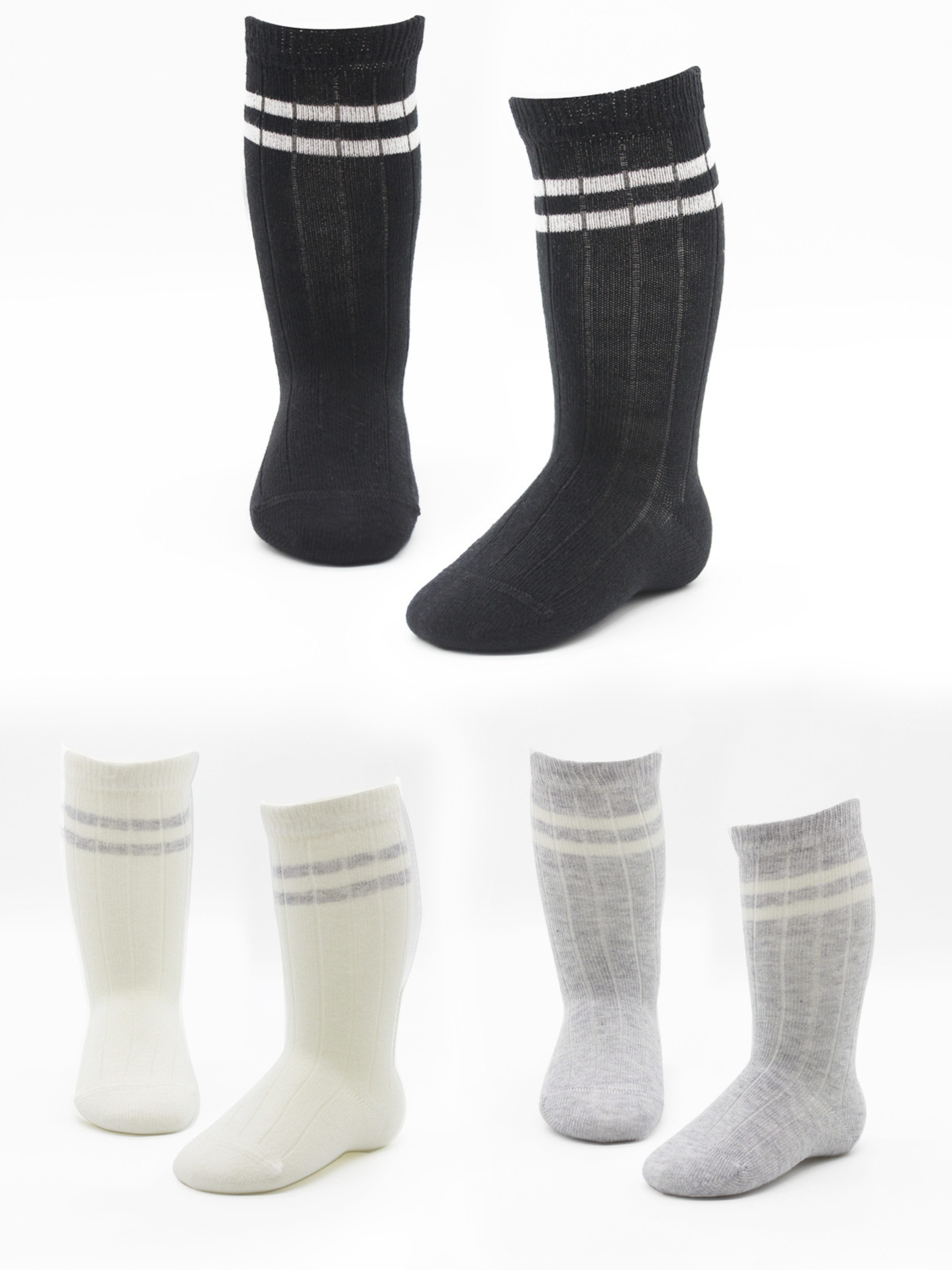 bistyle Kniestrümpfe für Babys Neugeborene Jungen Mädchen (Set, 3-Paar, 3er-Pack) Bio-Baumwolle GOTS 0-6 Monate bis 2-3 Jahre, ohne drückende Naht
