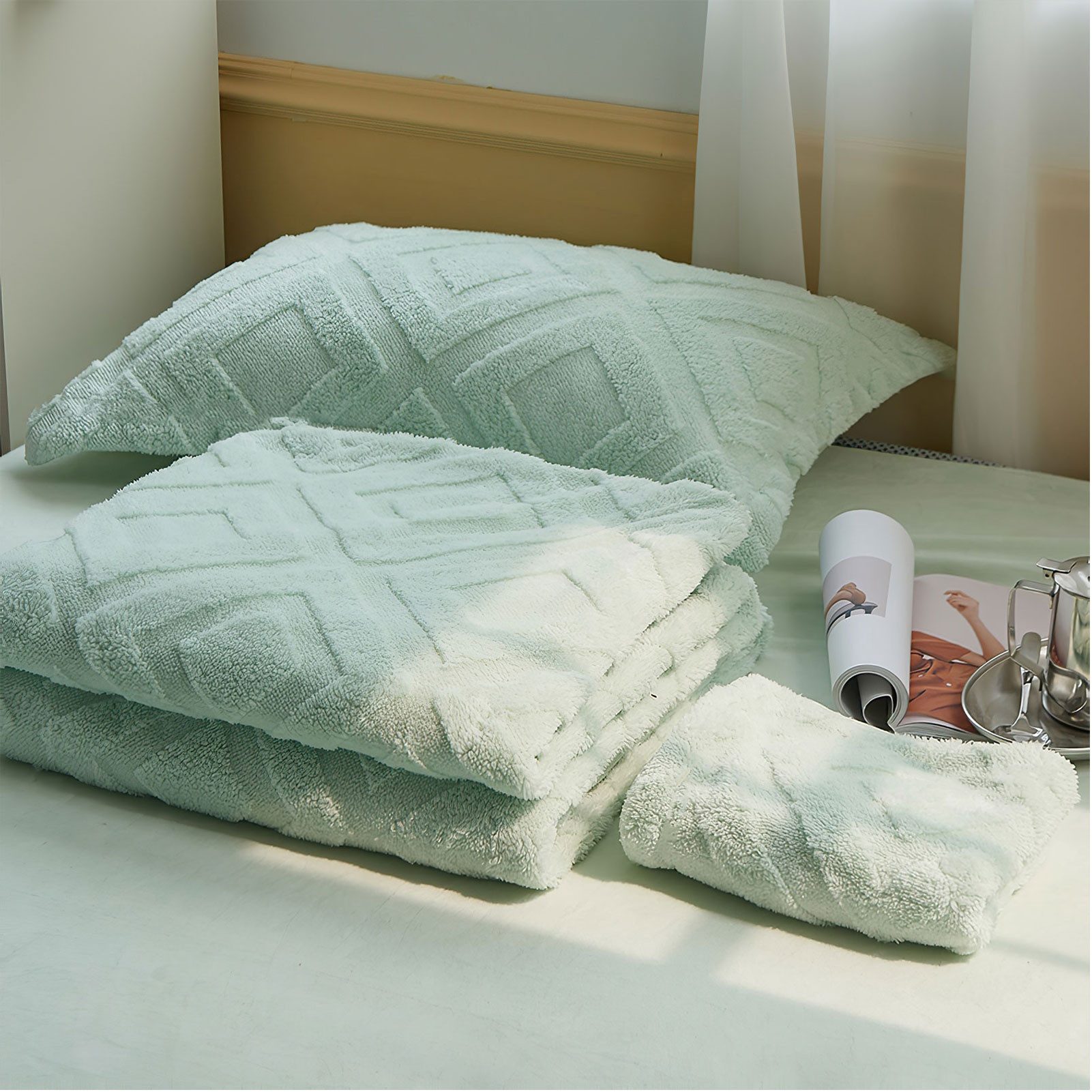 KEAYOO Bettwäsche TF, Polyester, 2 teilig, Flauschig warmes Teddy Plüsch wa günstig online kaufen