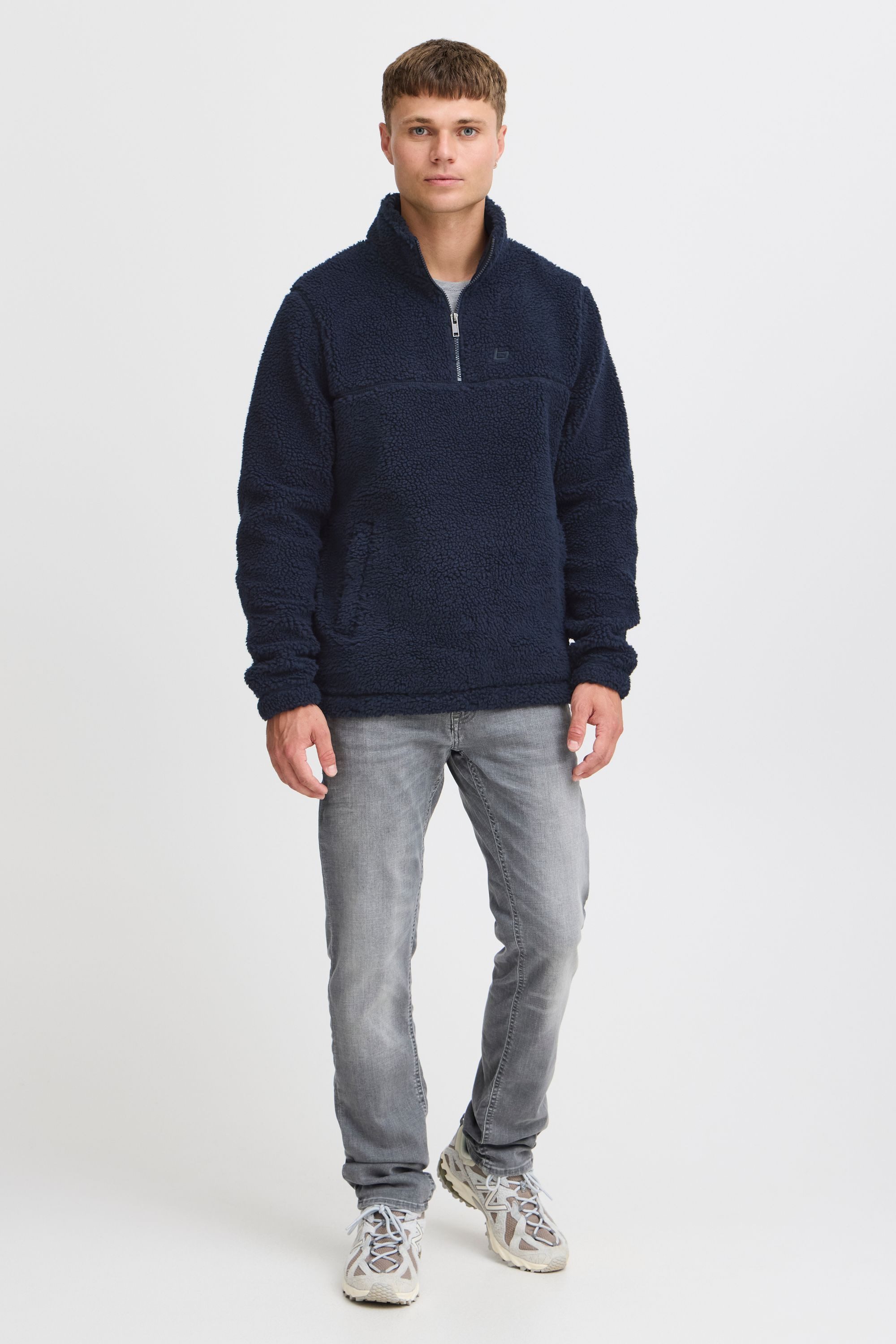 Blend Fleecepullover BHTotten Lässiger Troyer in Teddy-Optik