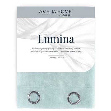Gardine Gardine Lumina mit Ösen Aufhängung, AmeliaHome, Ösen (1 St), transparent, Ösengardine, transparent, pflegeleicht, langlebig & elegant