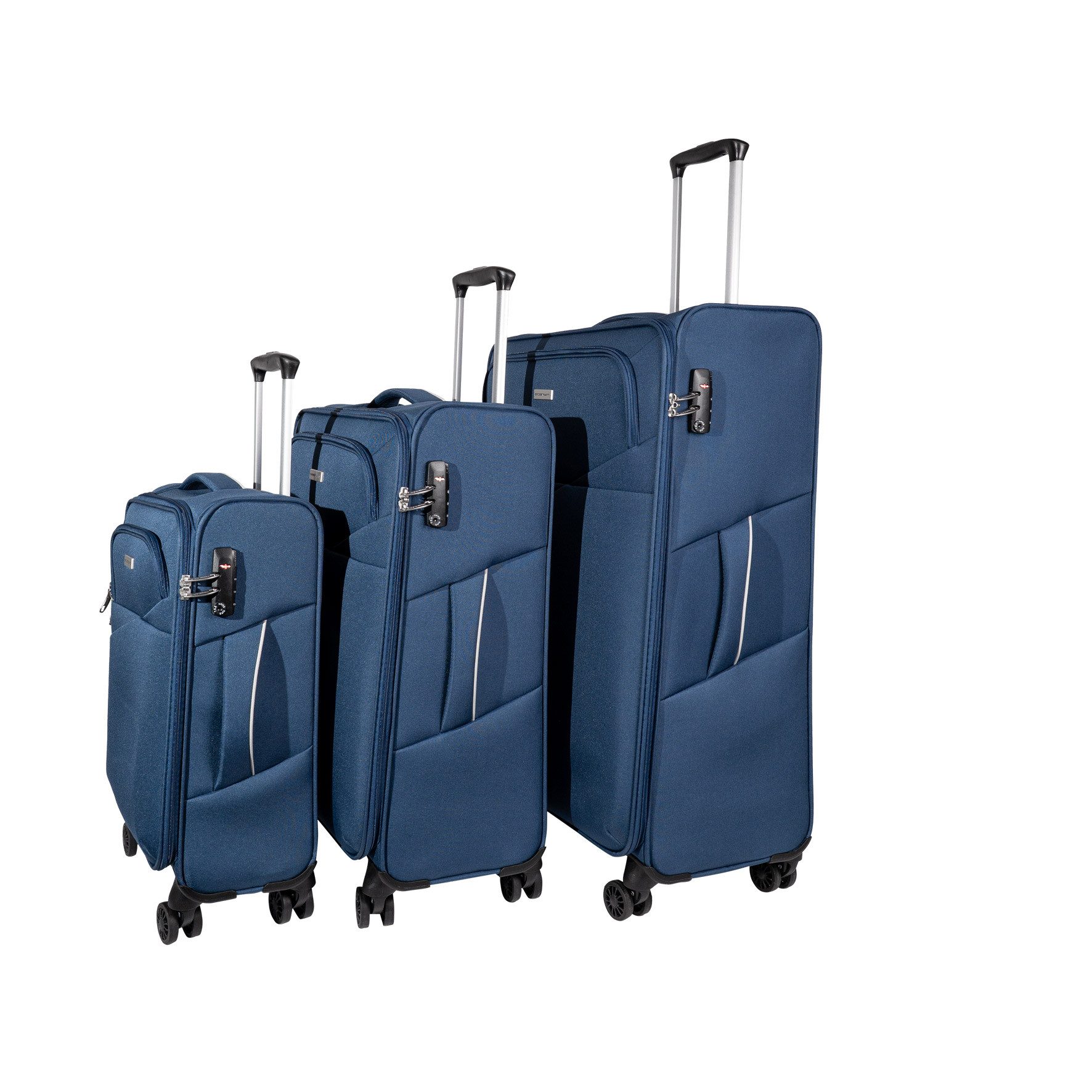 Crosstravel Kofferset Madison, 4 Rollen, (3 tlg., Weichgepäck Trolley Set), günstig online kaufen