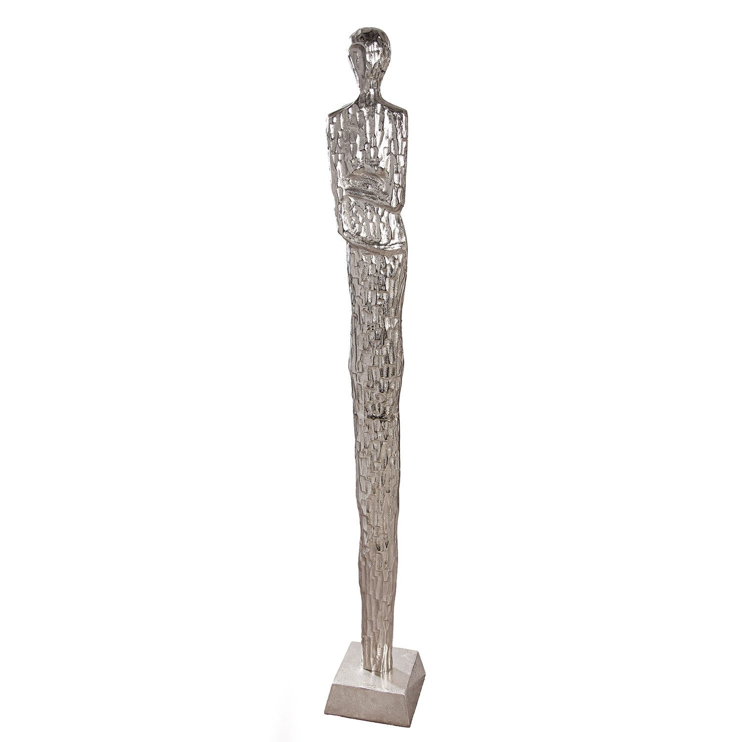 GILDE Skulptur SALVINA Skulptur - silberfarben - Aluminium - Höhe 156cm x Breite 20cm (1x Skulptur, Figur - Wohnaccessoires), moderne Skulptur - Deko - Schlafzimmer - Wohnzimmer