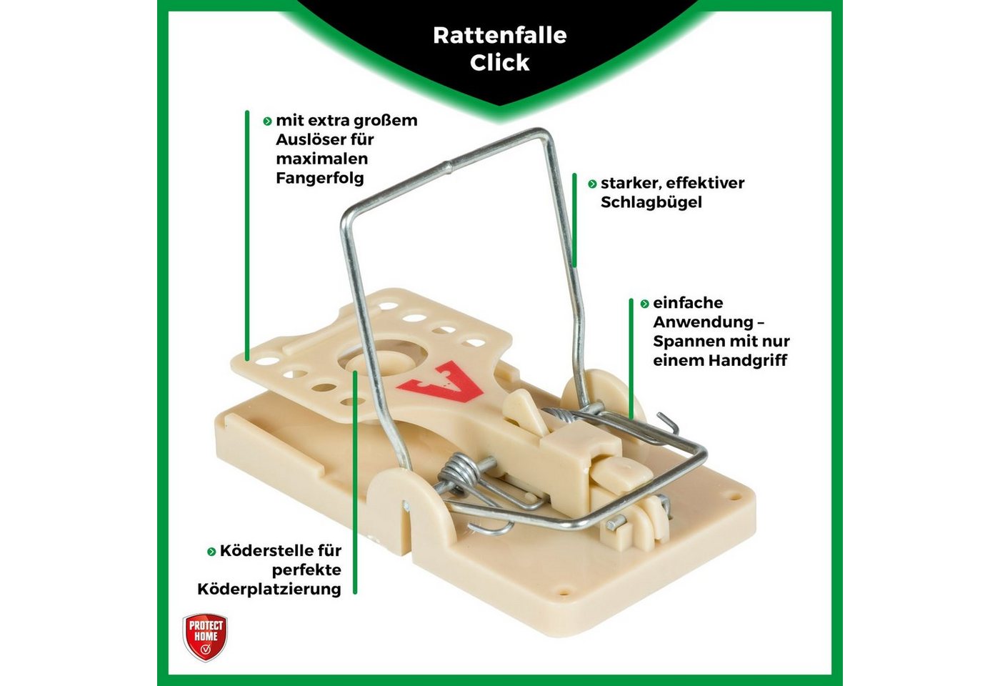 Thumbnail - Protect Home Schlagfalle Rattenfallen Click 2 Stück