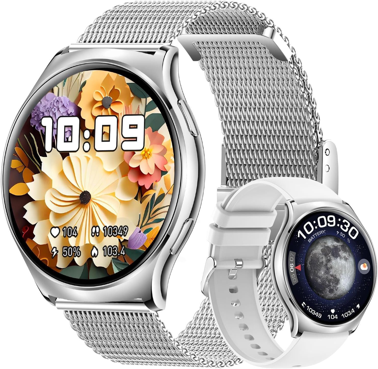 Techtrix Smartwatch (1,43 Zoll, Android, iOS), mit Telefonfunktion Fitness Tracker IP68 Wasserdicht Aktivitätstracker