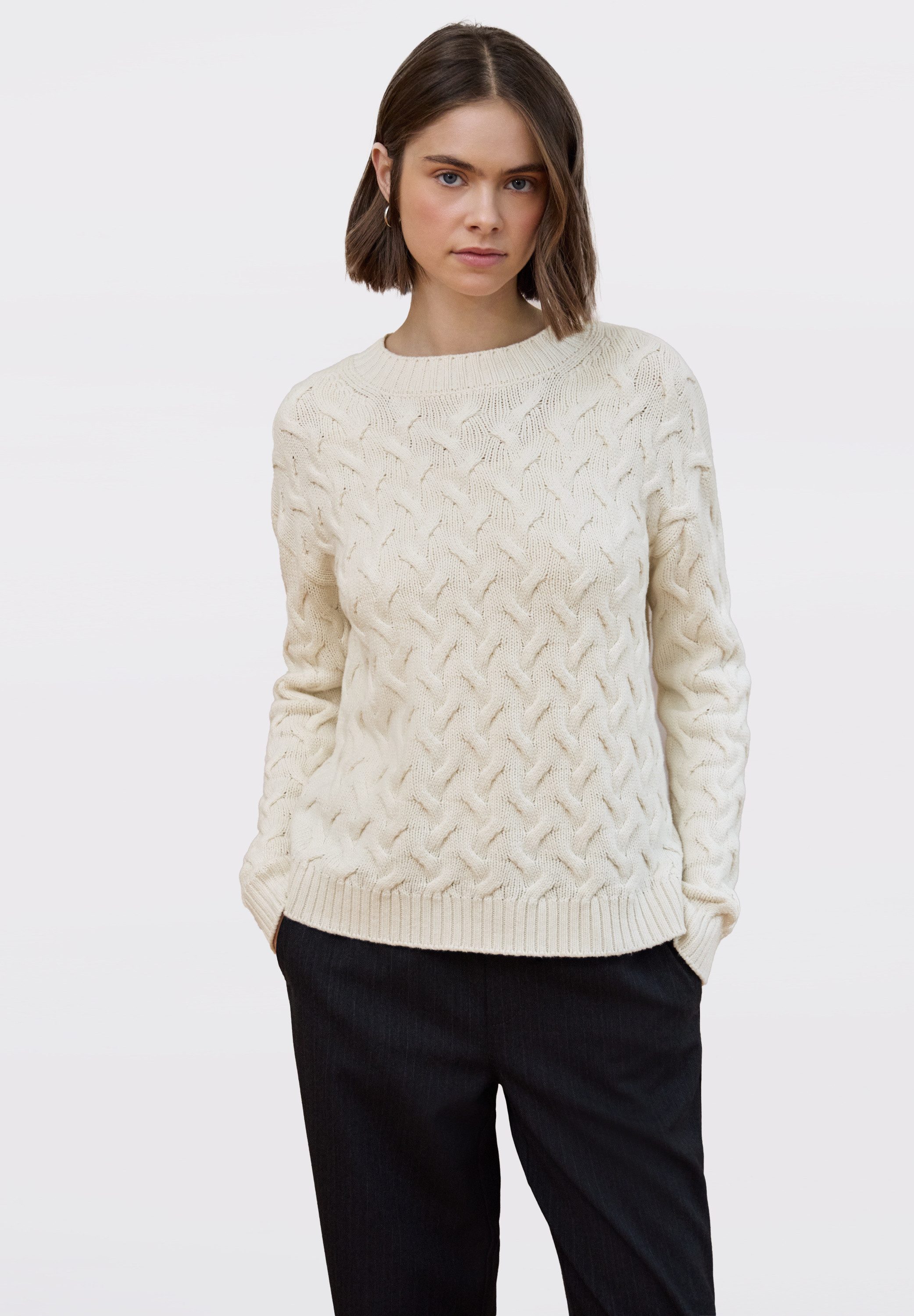 STREET ONE STUDIO Stehkragenpullover im soften Baumwoll-Mix