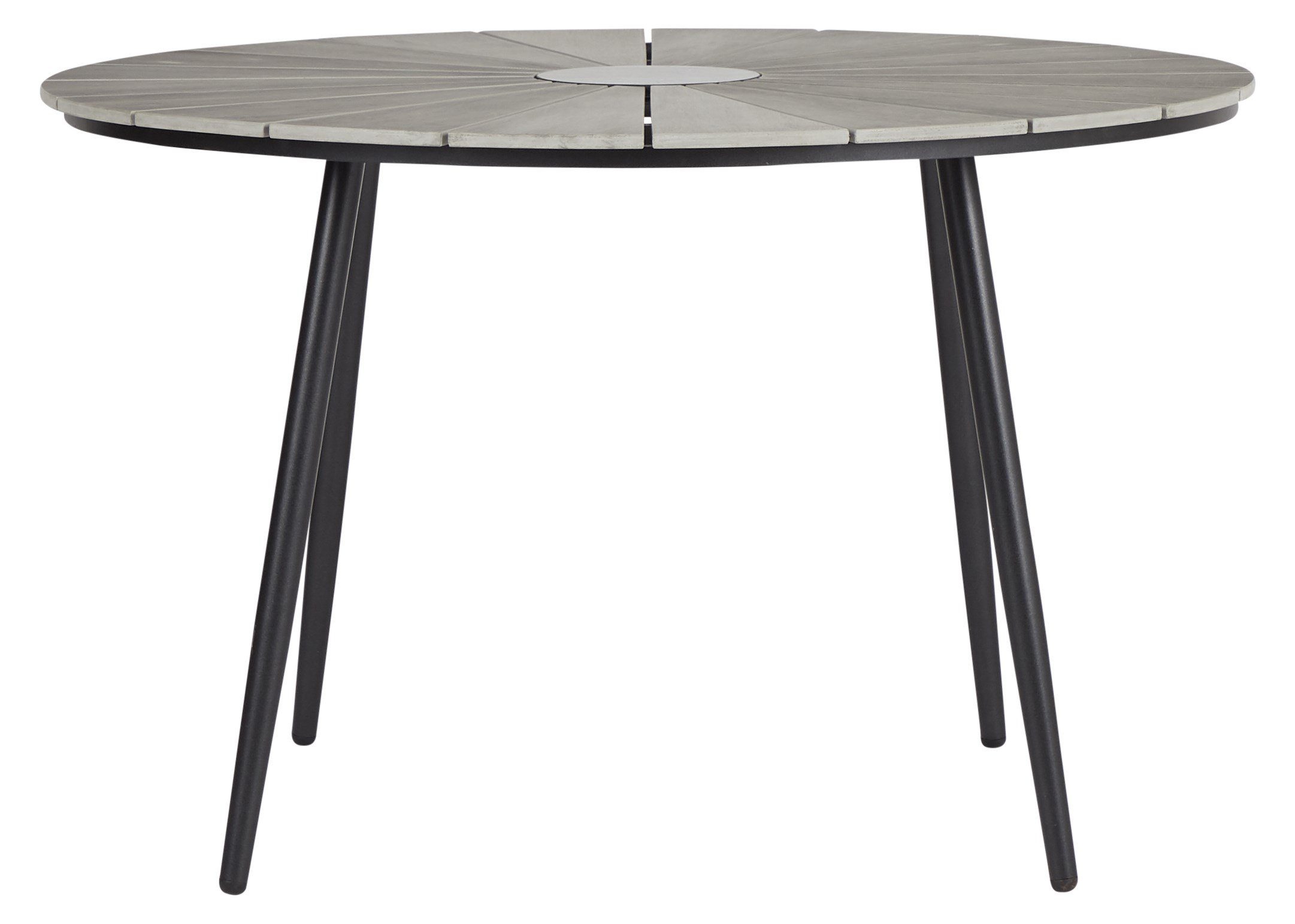 ebuy24 Gartentisch Dance Gartentisch Ø120 cm, schwarz und hellgrau.